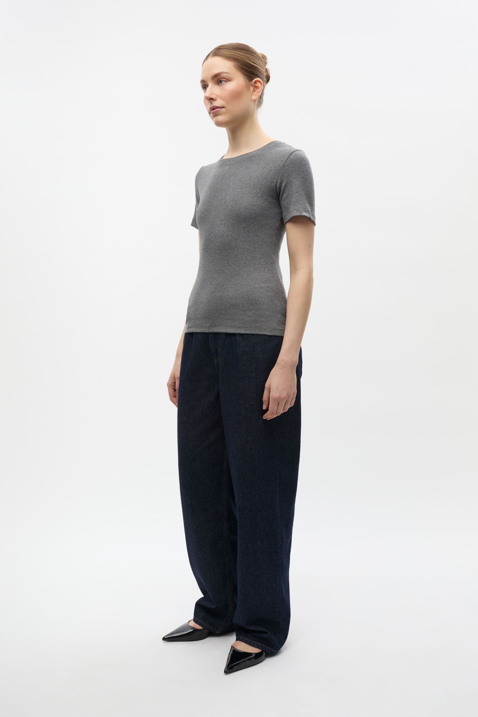 ENALLY SS O-N TEE 5314 Dark Grey Mel (ALLY)