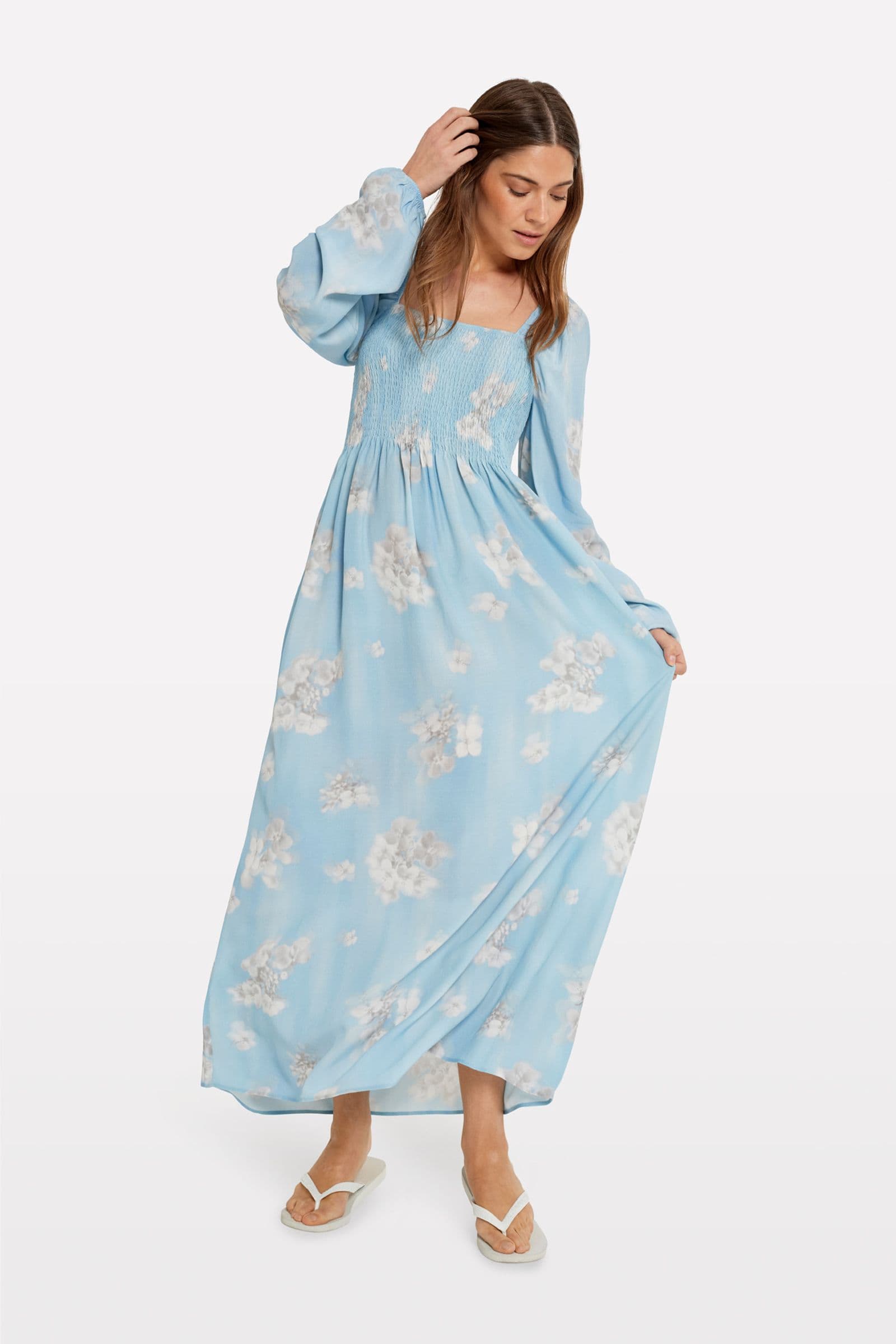 ENZINNIA DRESS AOP 7014 SKY FLOWER