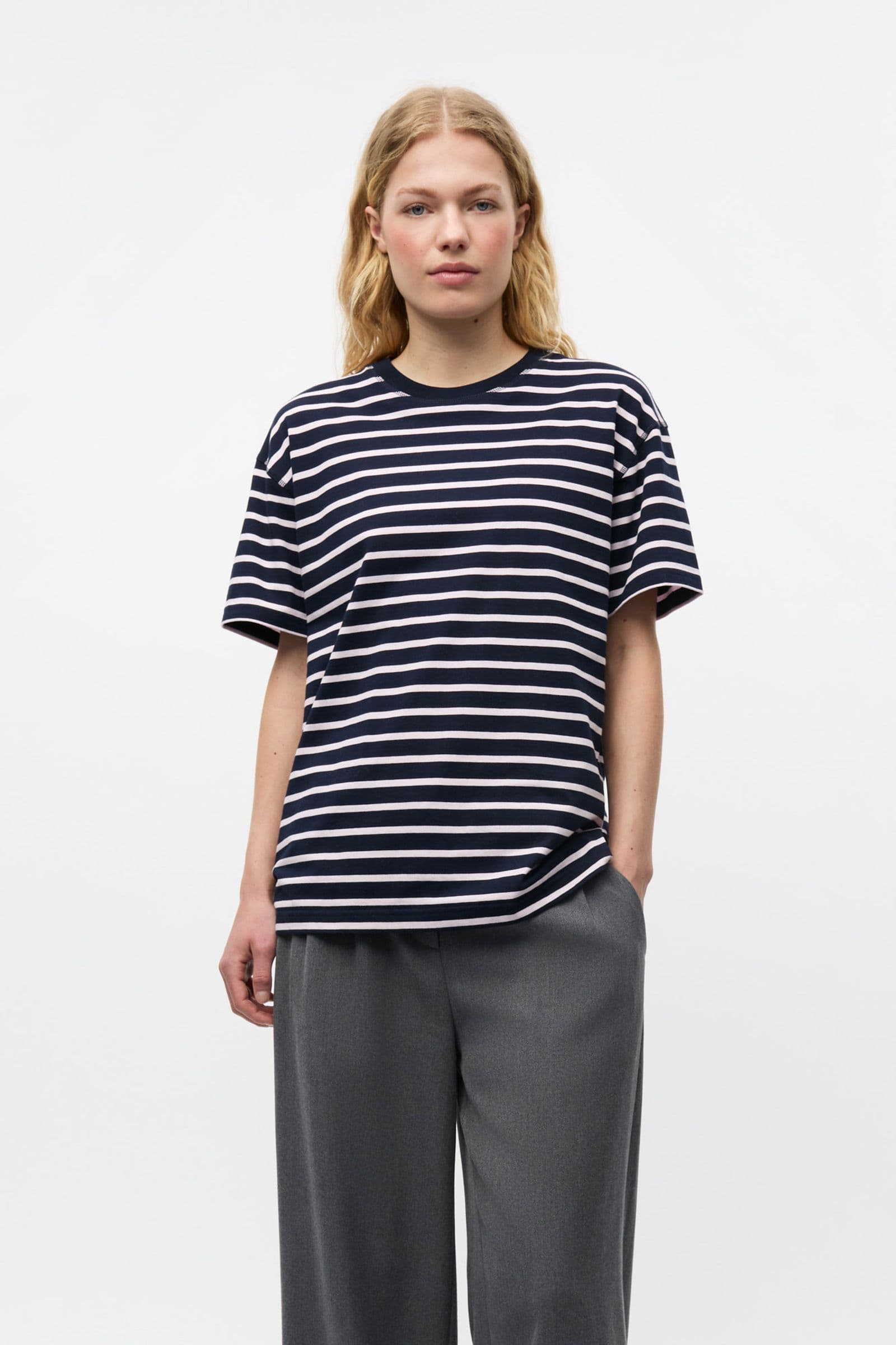 ENKULLA SS STRIPE 5310 Navy Fog Stripe