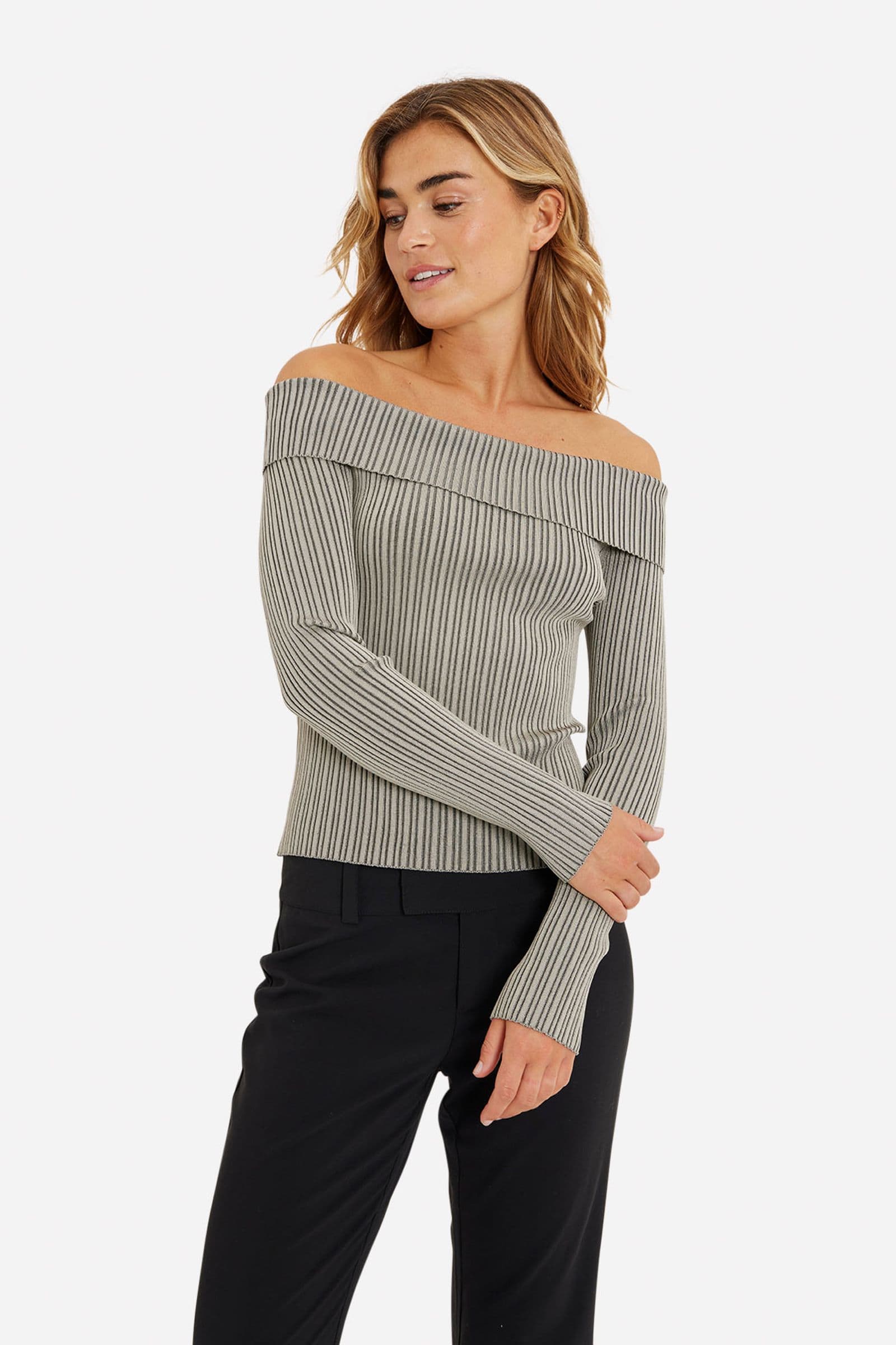 ENCEDAR OS LS KNIT 7083 Grey Silver