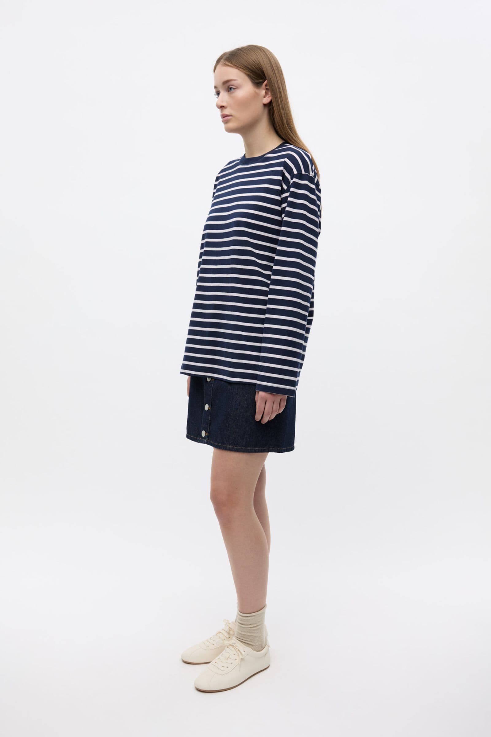 ENKULLA LS STRIPE 5310 Navy Fog Stripe