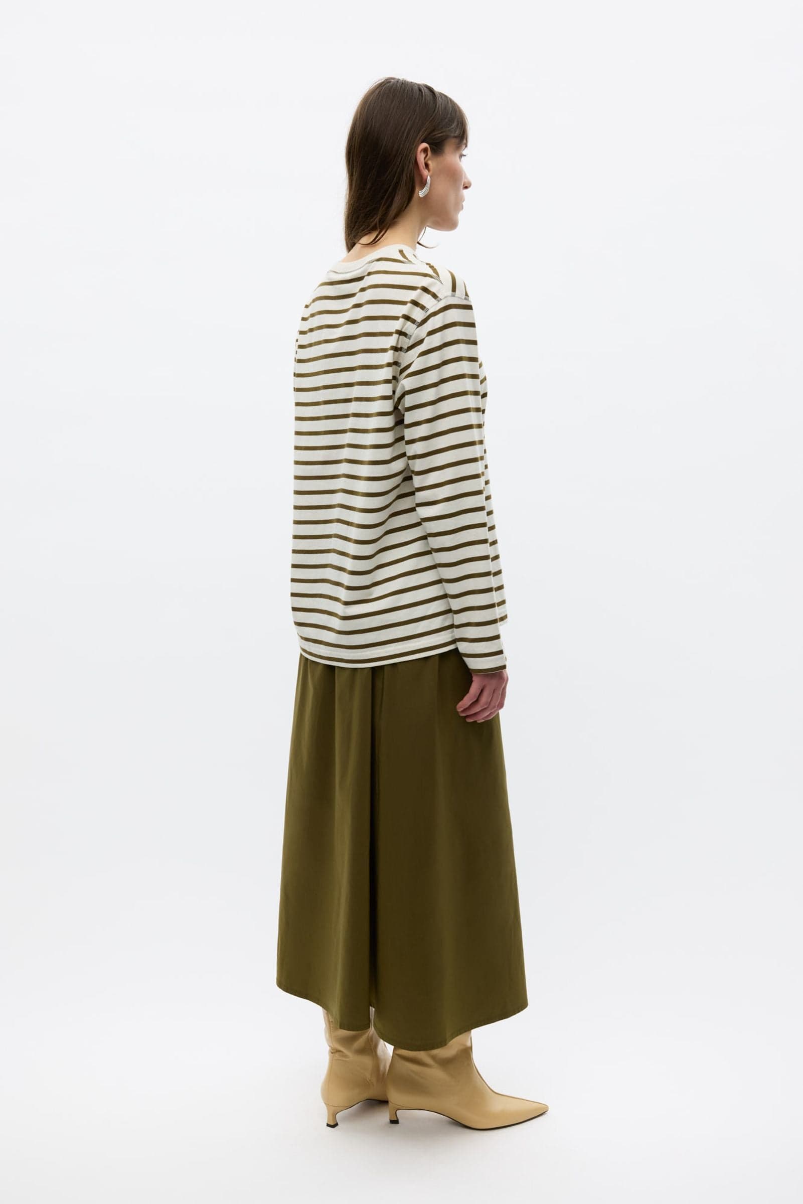 ENKULLA LS STRIPE 5310 Olive Birch Stripe