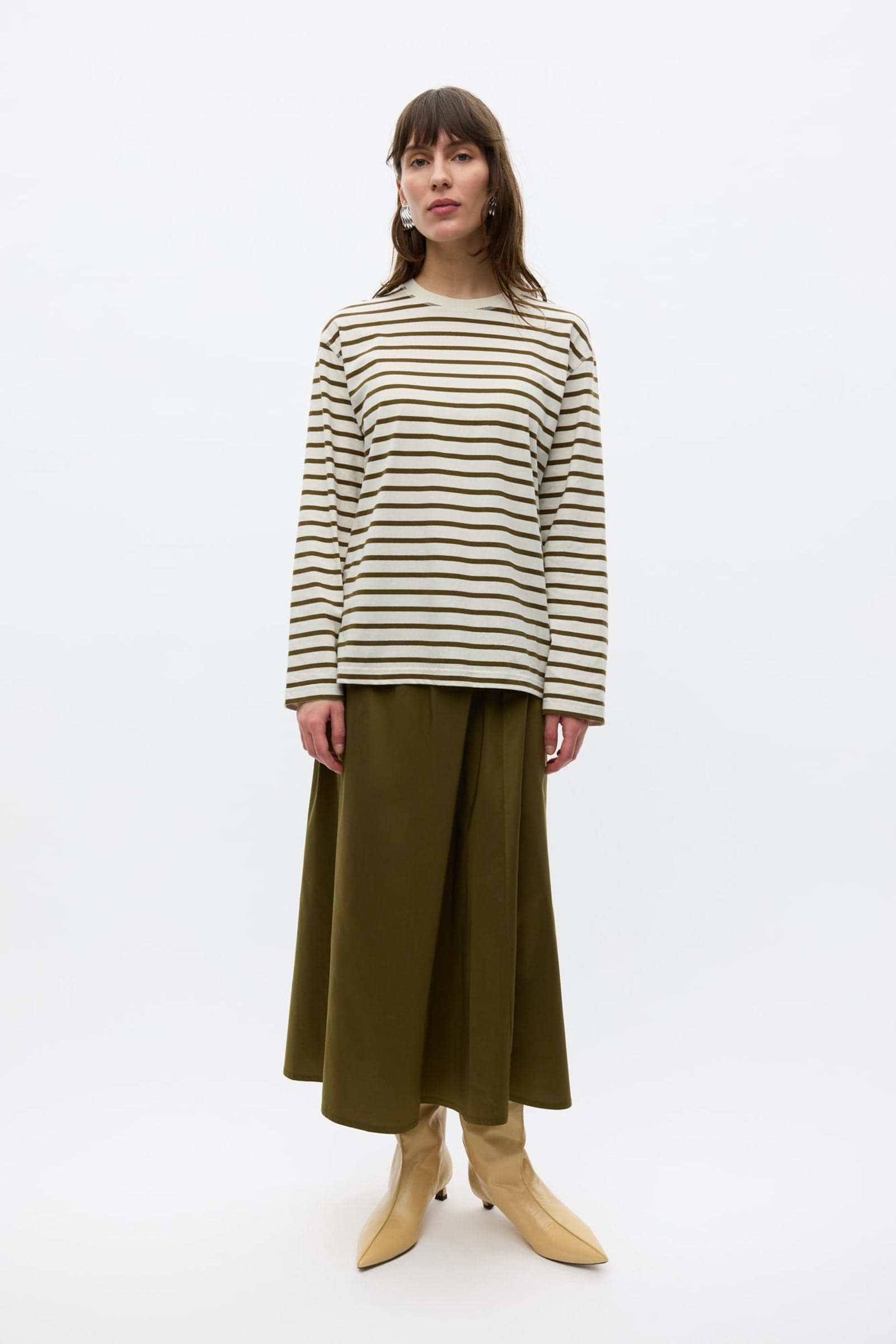 ENKULLA LS STRIPE 5310 Olive Birch Stripe
