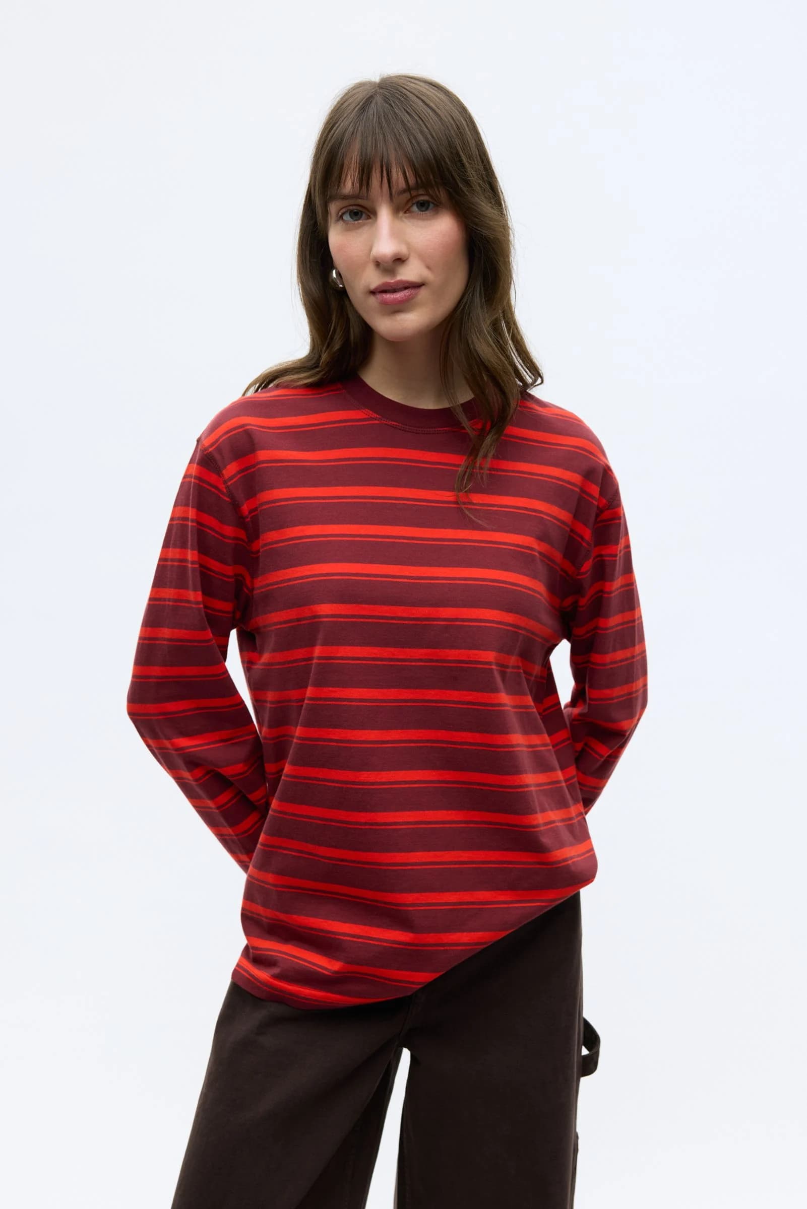 ENKULLA LS STRIPE 5310 Maroon Fiery Red Stripe