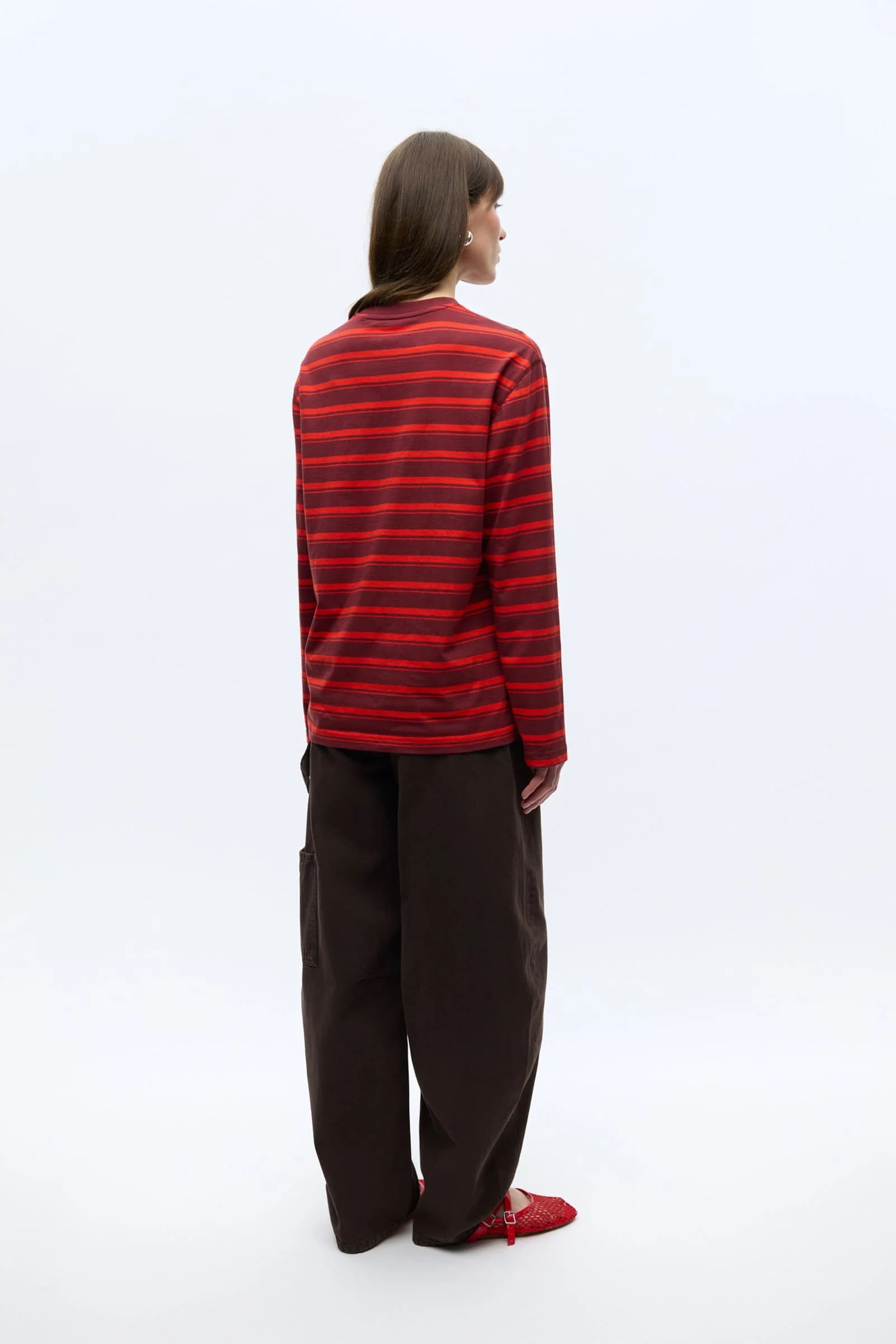 ENKULLA LS STRIPE 5310 Maroon Fiery Red Stripe