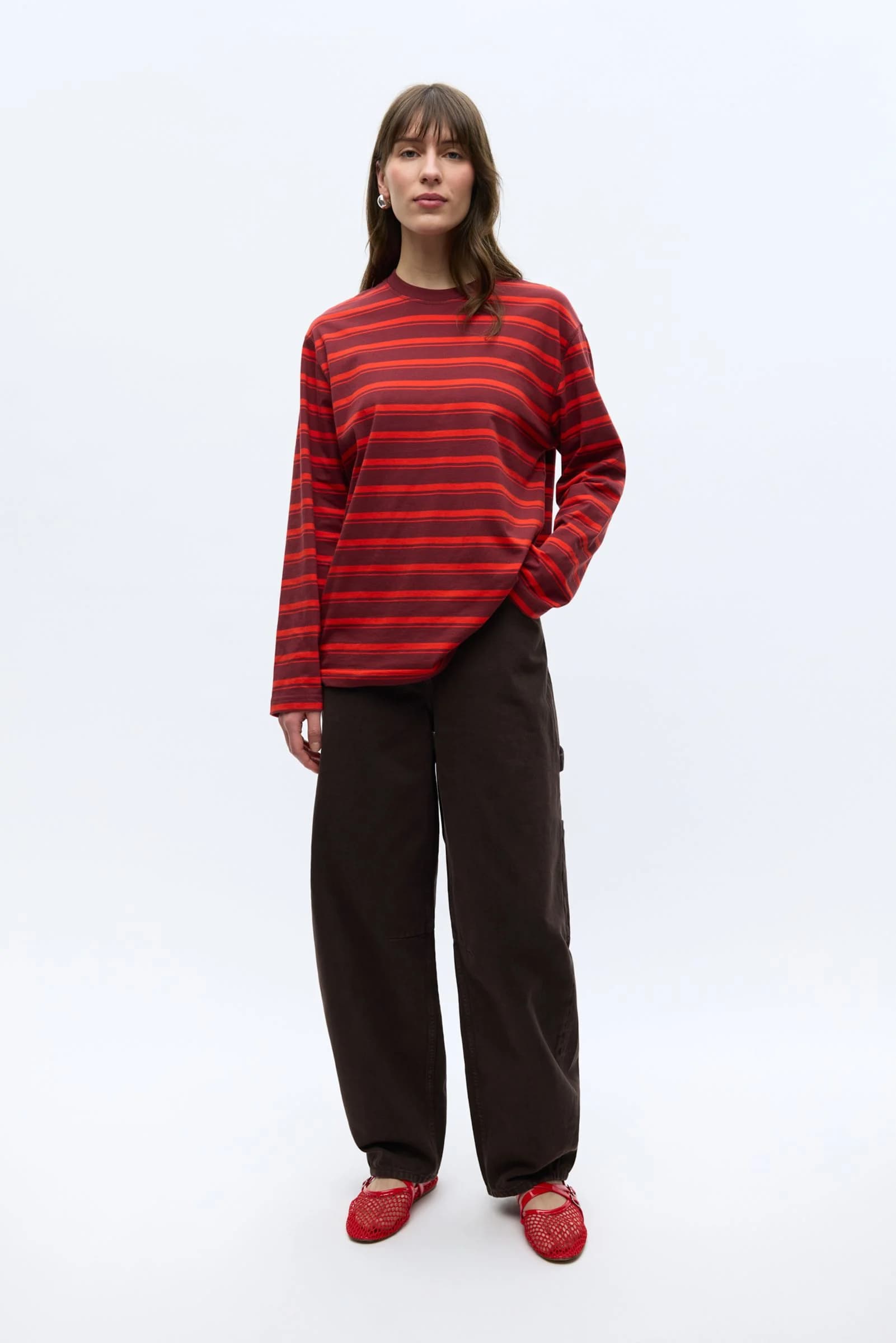 ENKULLA LS STRIPE 5310 Maroon Fiery Red Stripe