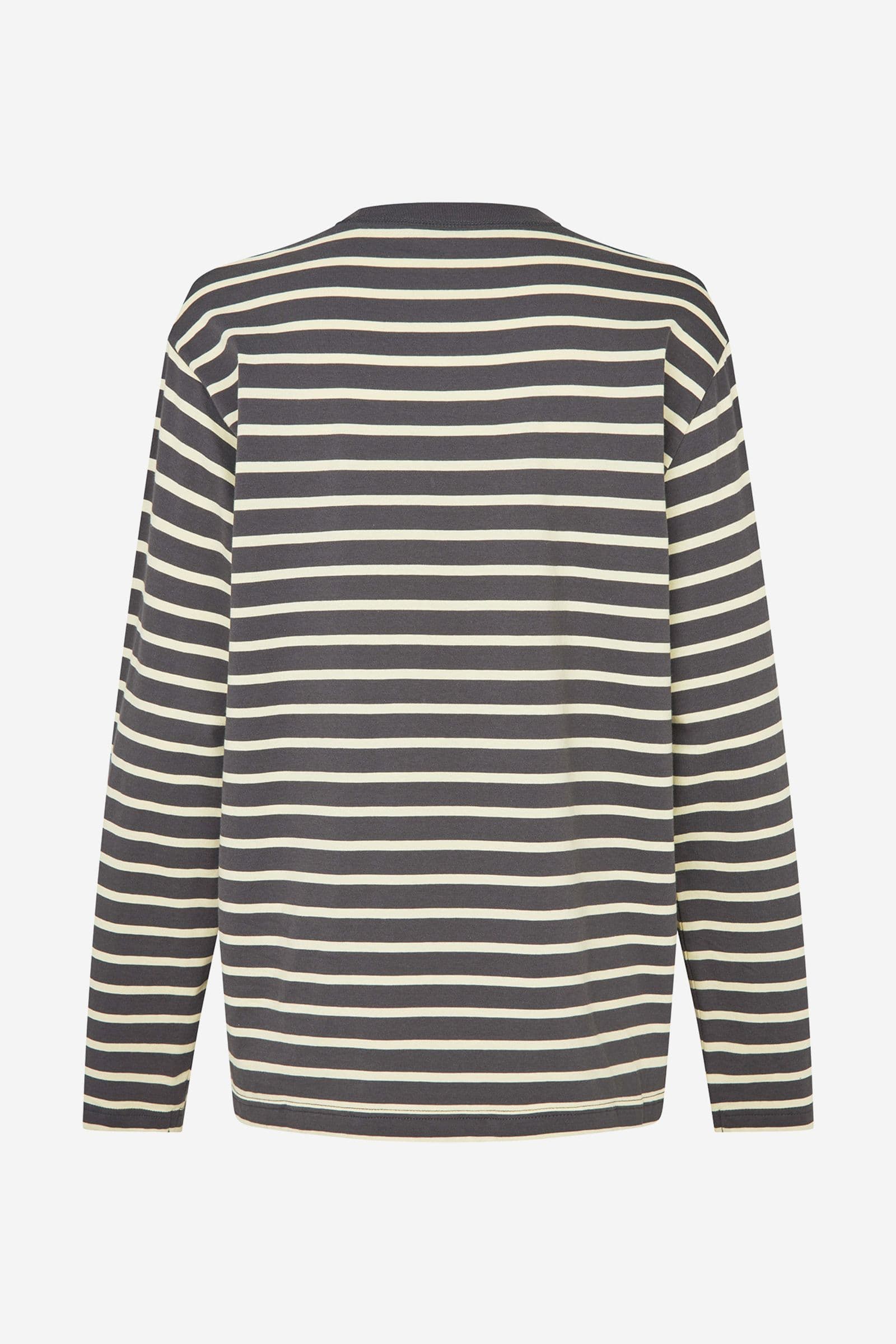ENKULLA LS STRIPE 5310 Asphalt Cream Stripe