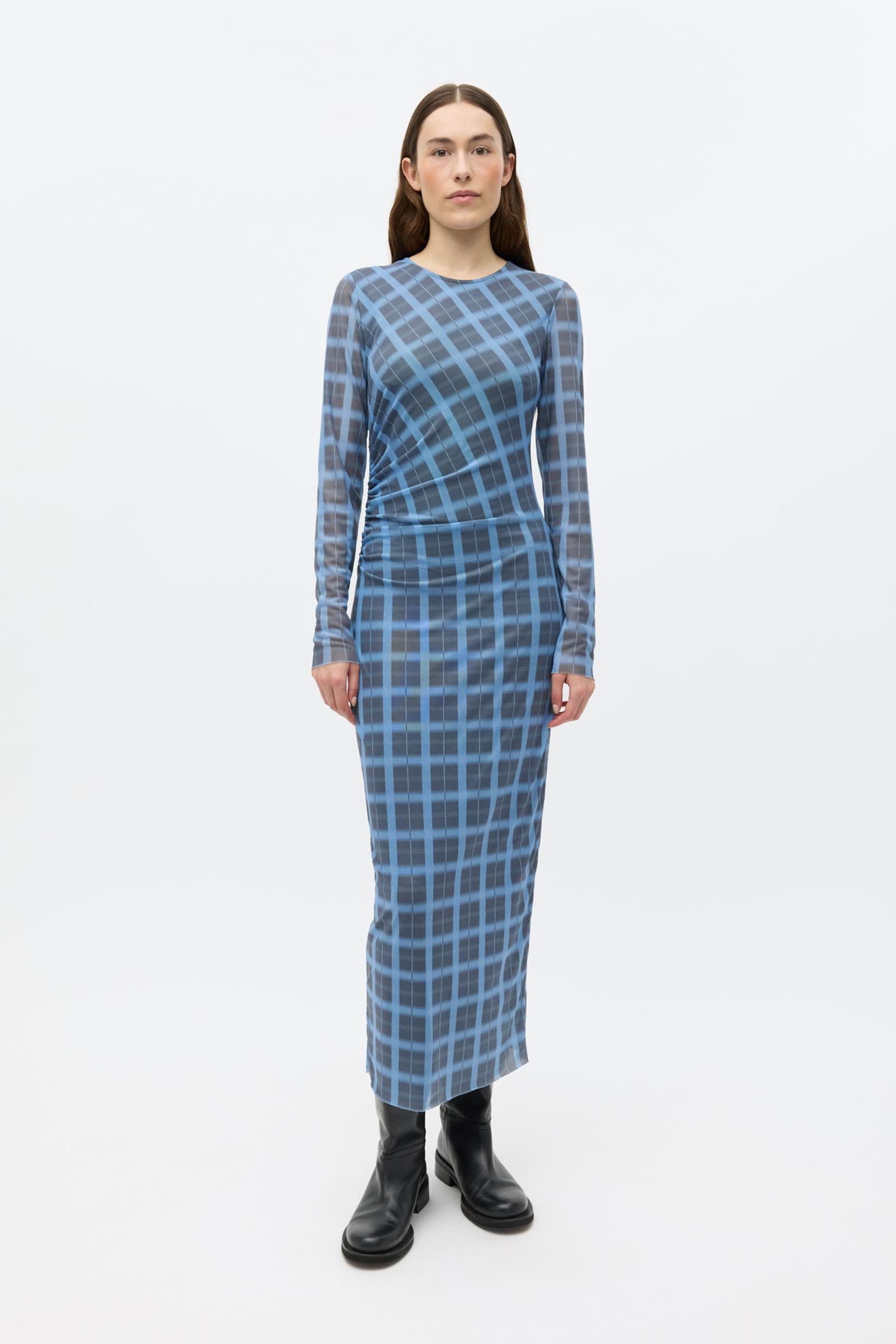 ENLOMOND LS DRESS AOP 7042 Blurred Olive