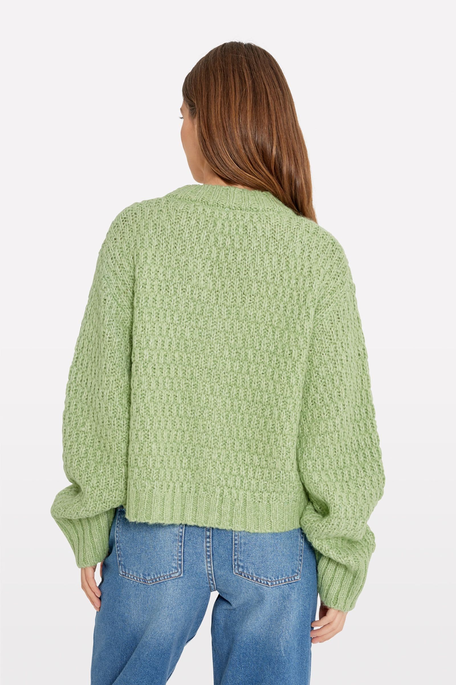 ENBUCKTHORN LS CARDIGAN 7144 Quiet Green Mel