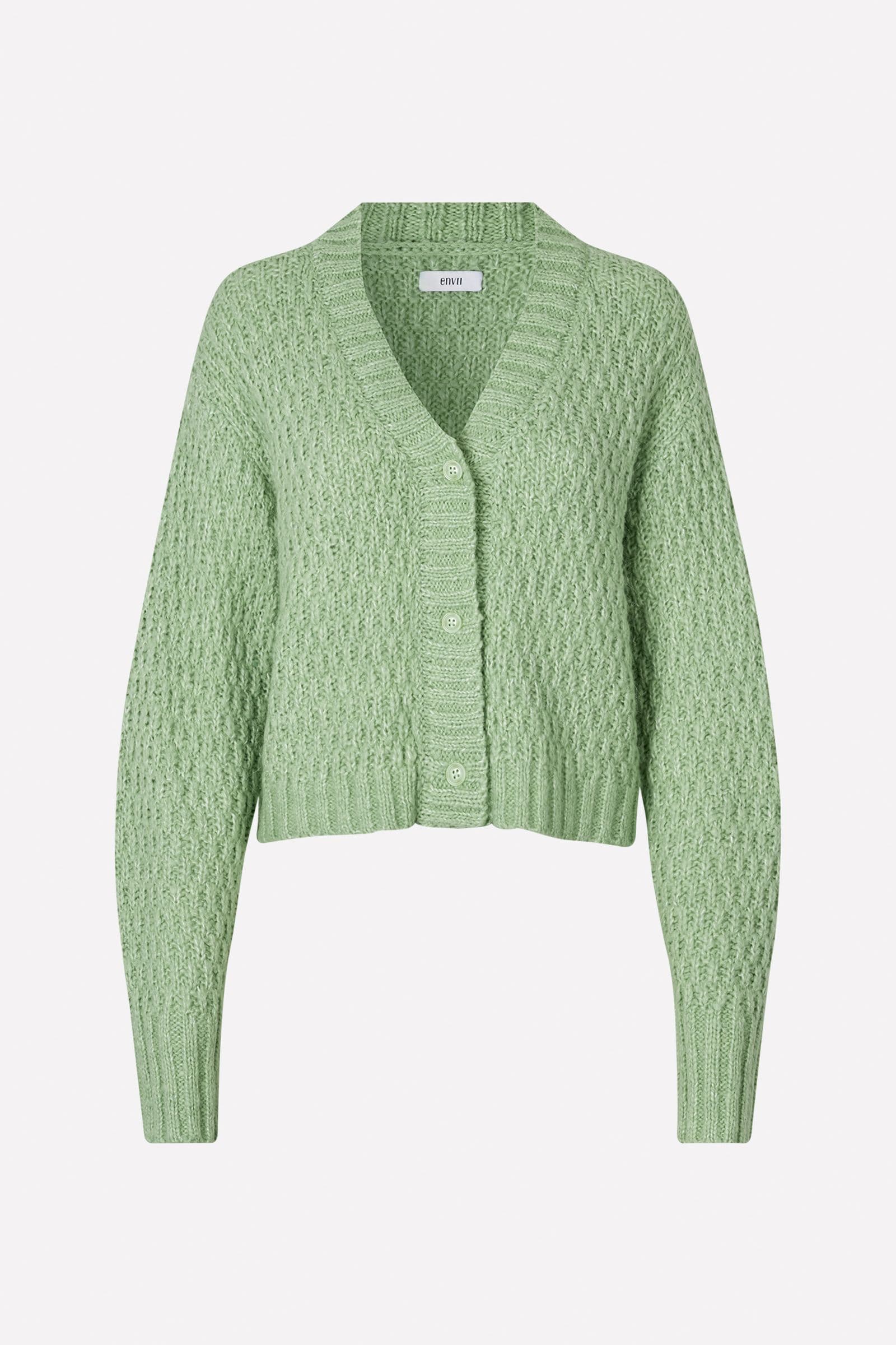ENBUCKTHORN LS CARDIGAN 7144 Quiet Green Mel