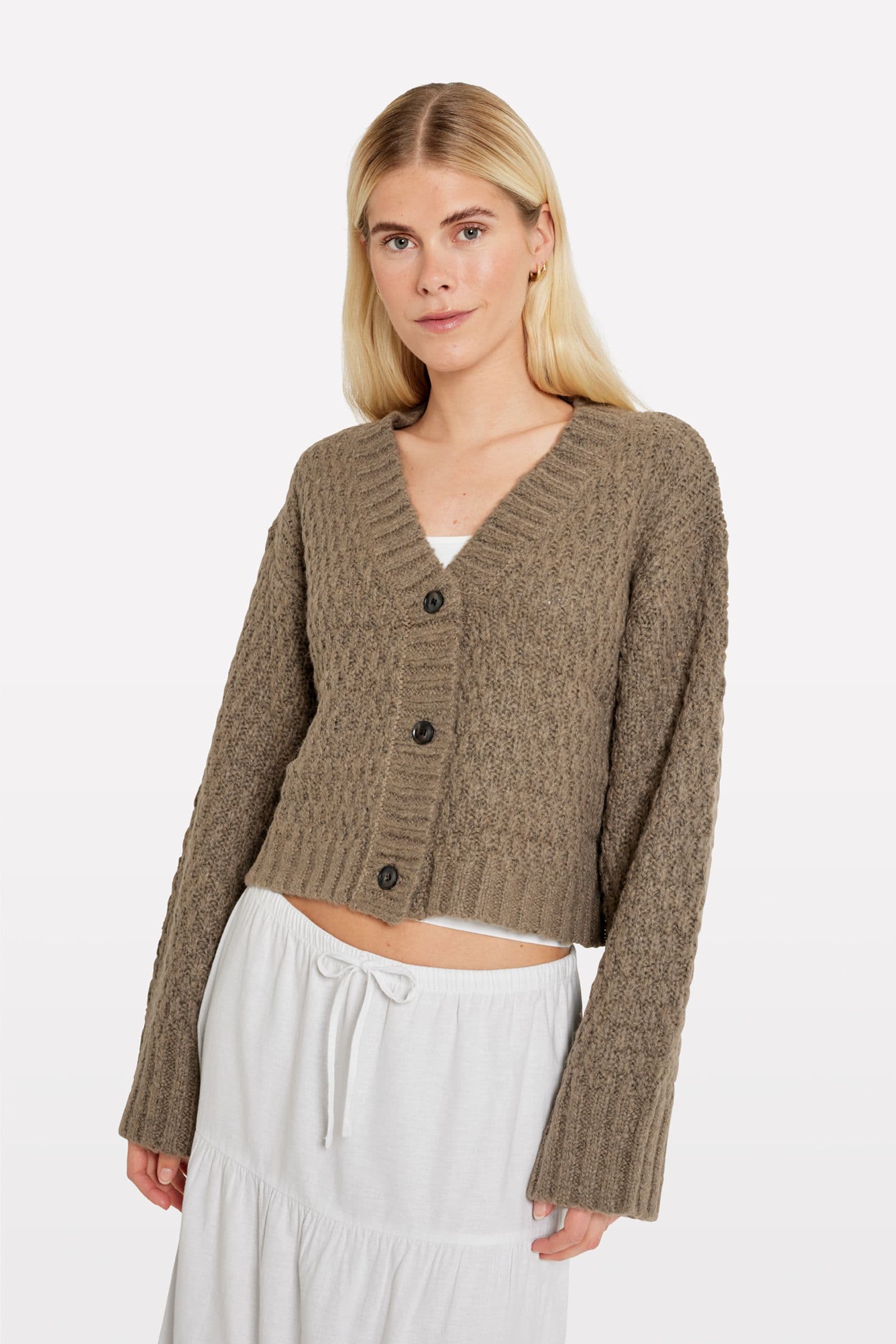 ENBUCKTHORN LS CARDIGAN 7144 Bungee Cord Mel