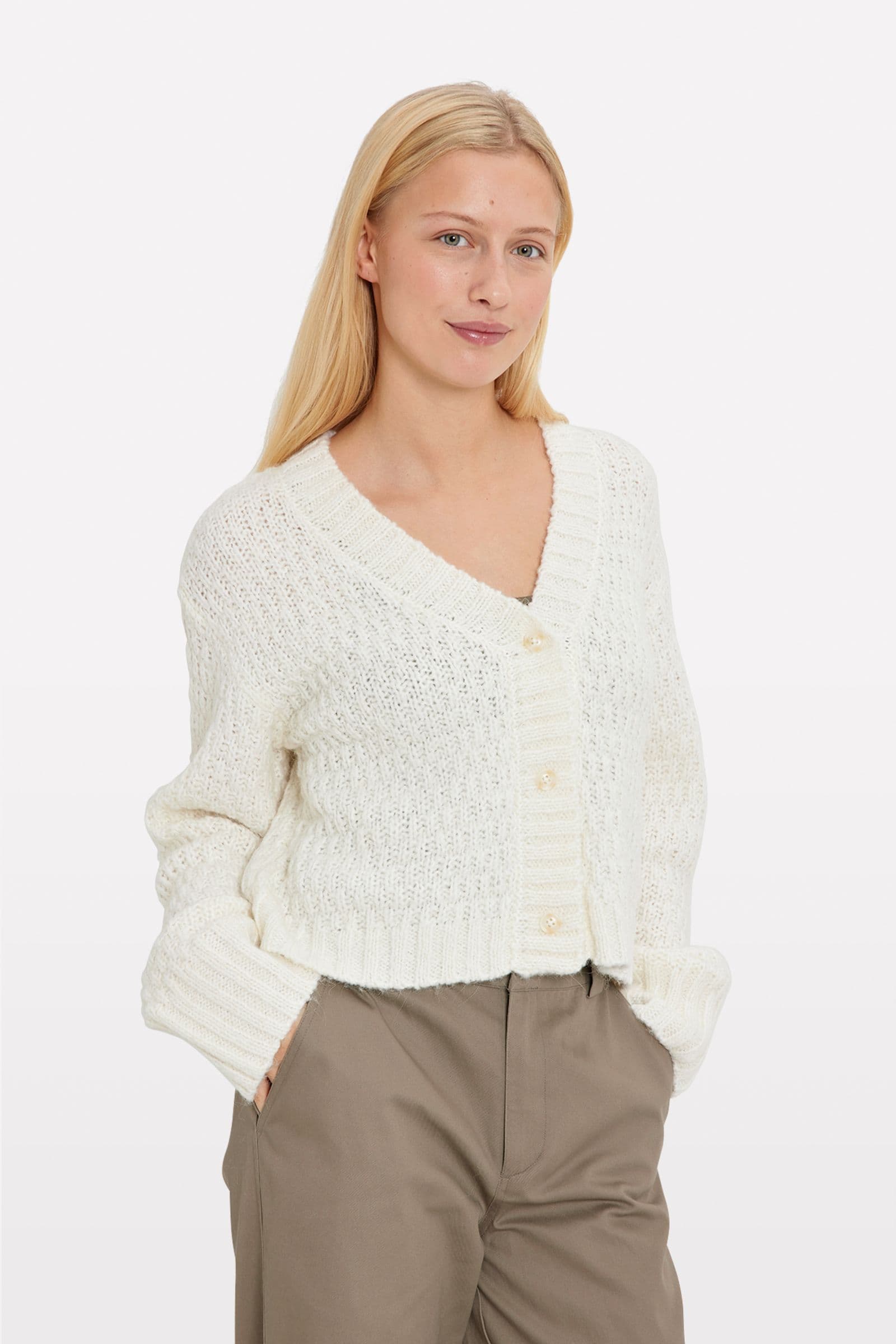 ENBUCKTHORN LS CARDIGAN 7144 GARDENIA MEL