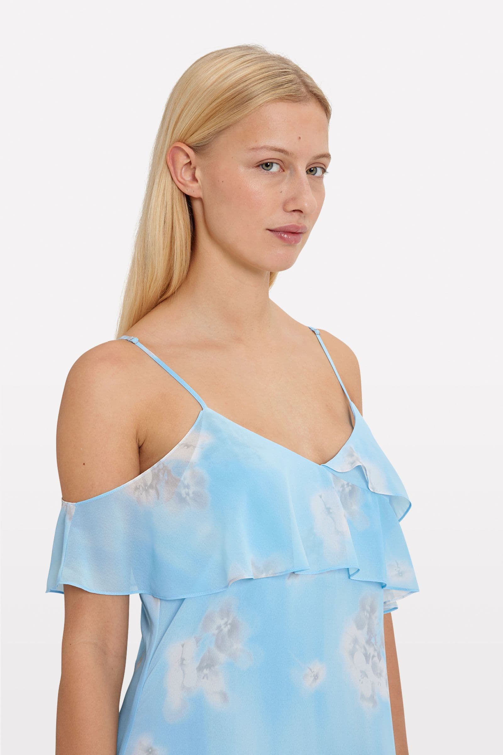 ENJUMP SL MIDI DRESS AOP 7126 SKY FLOWER