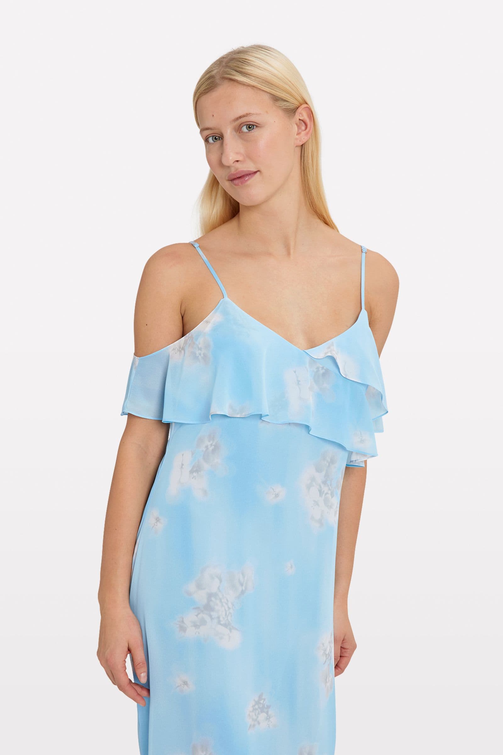 ENJUMP SL MIDI DRESS AOP 7126 SKY FLOWER