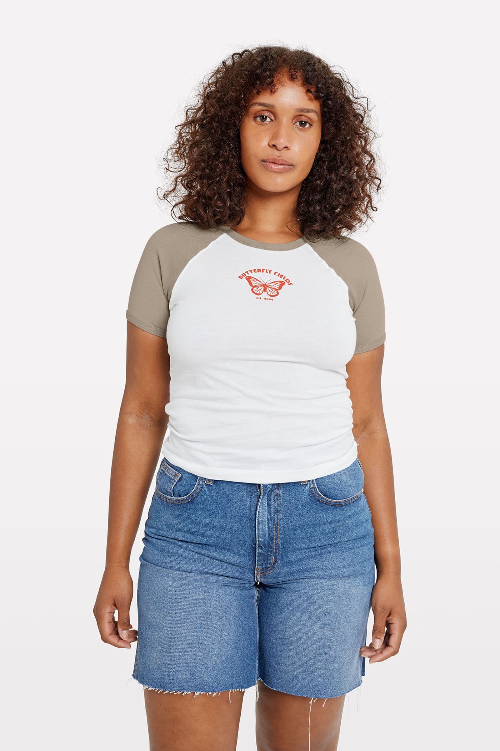ENMOLLY SS RAGLAN TEE 7143 Butterfly Fields