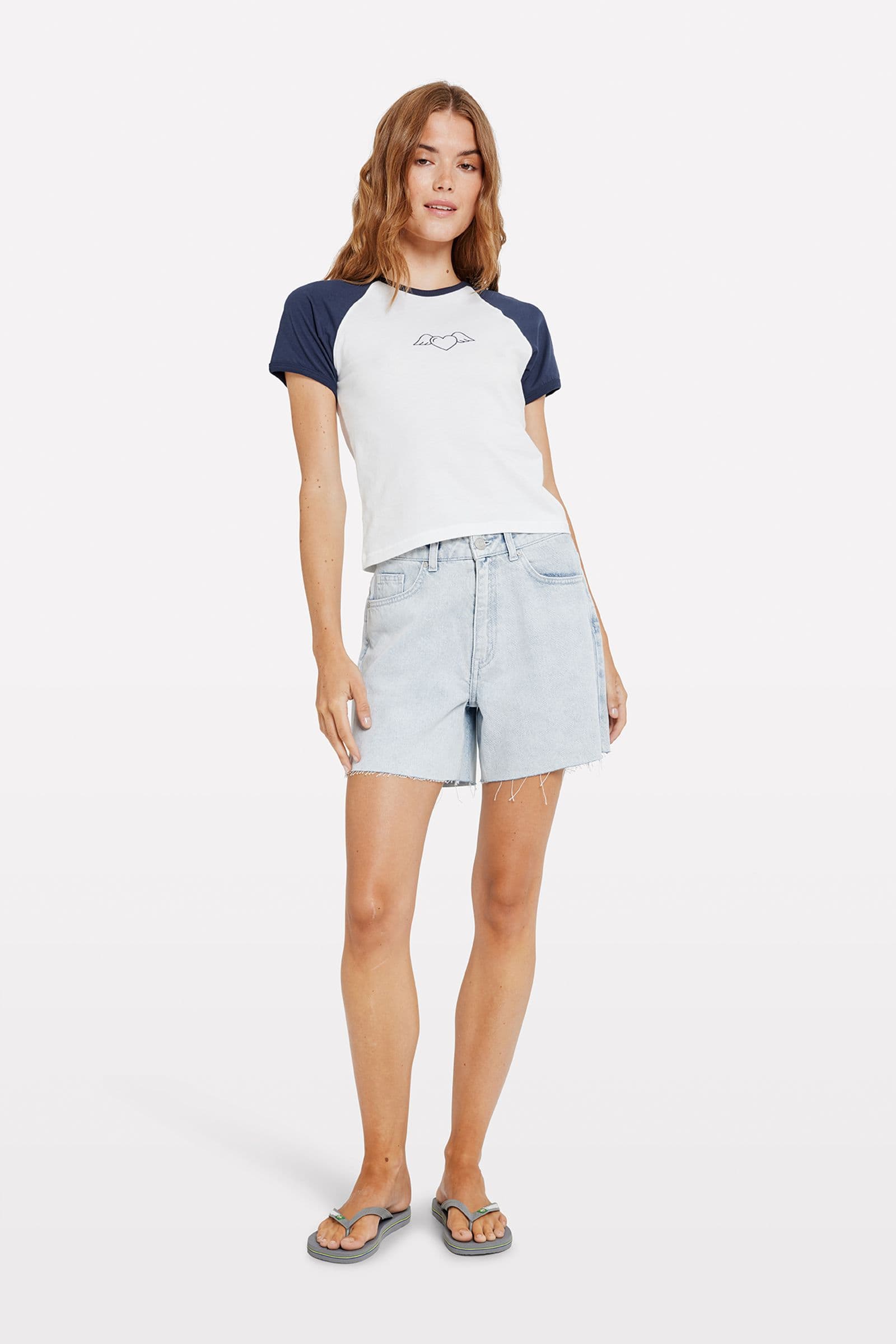 ENMOLLY SS RAGLAN TEE 7143 Navy Heart