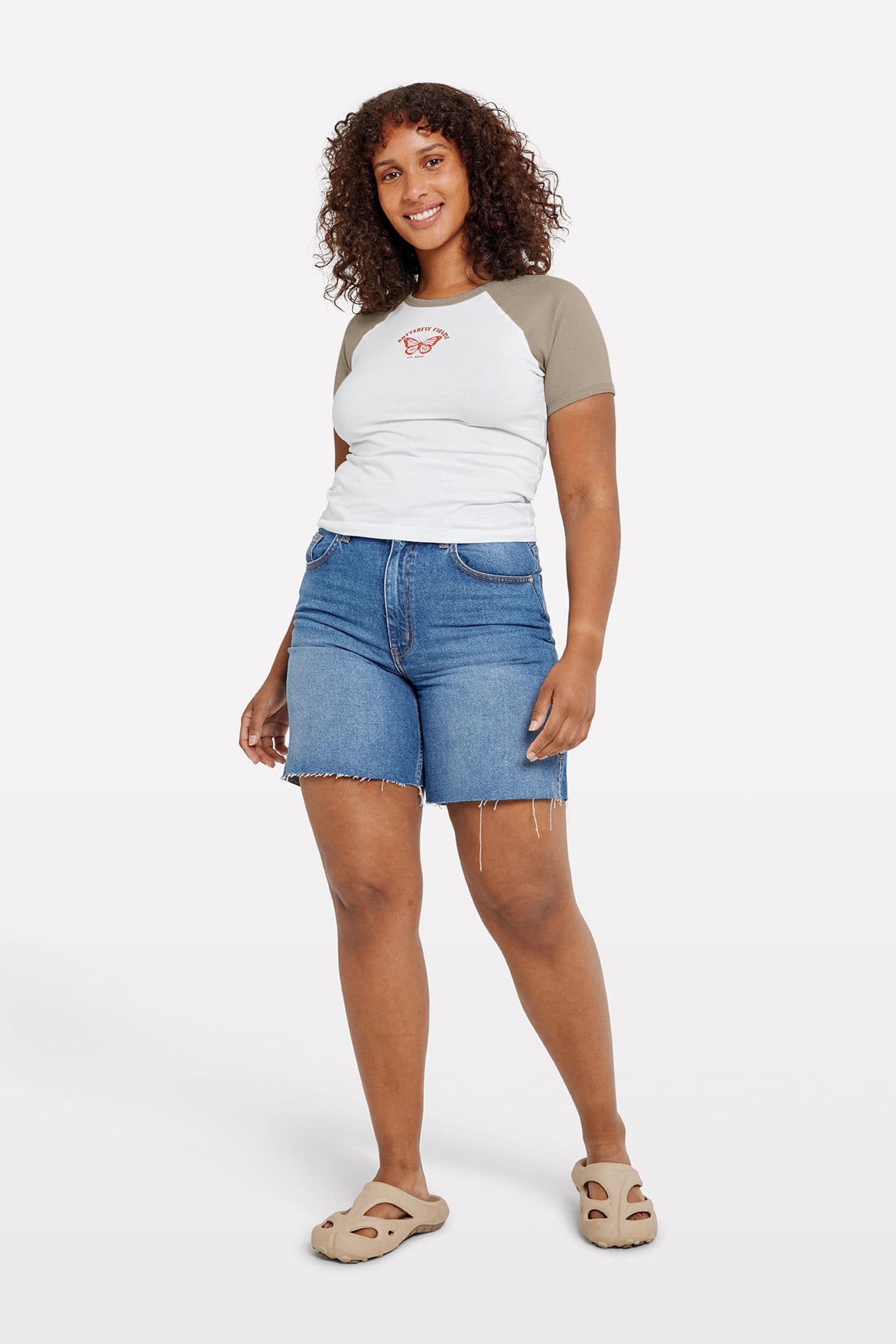 ENMOLLY SS RAGLAN TEE 7143 Butterfly Fields