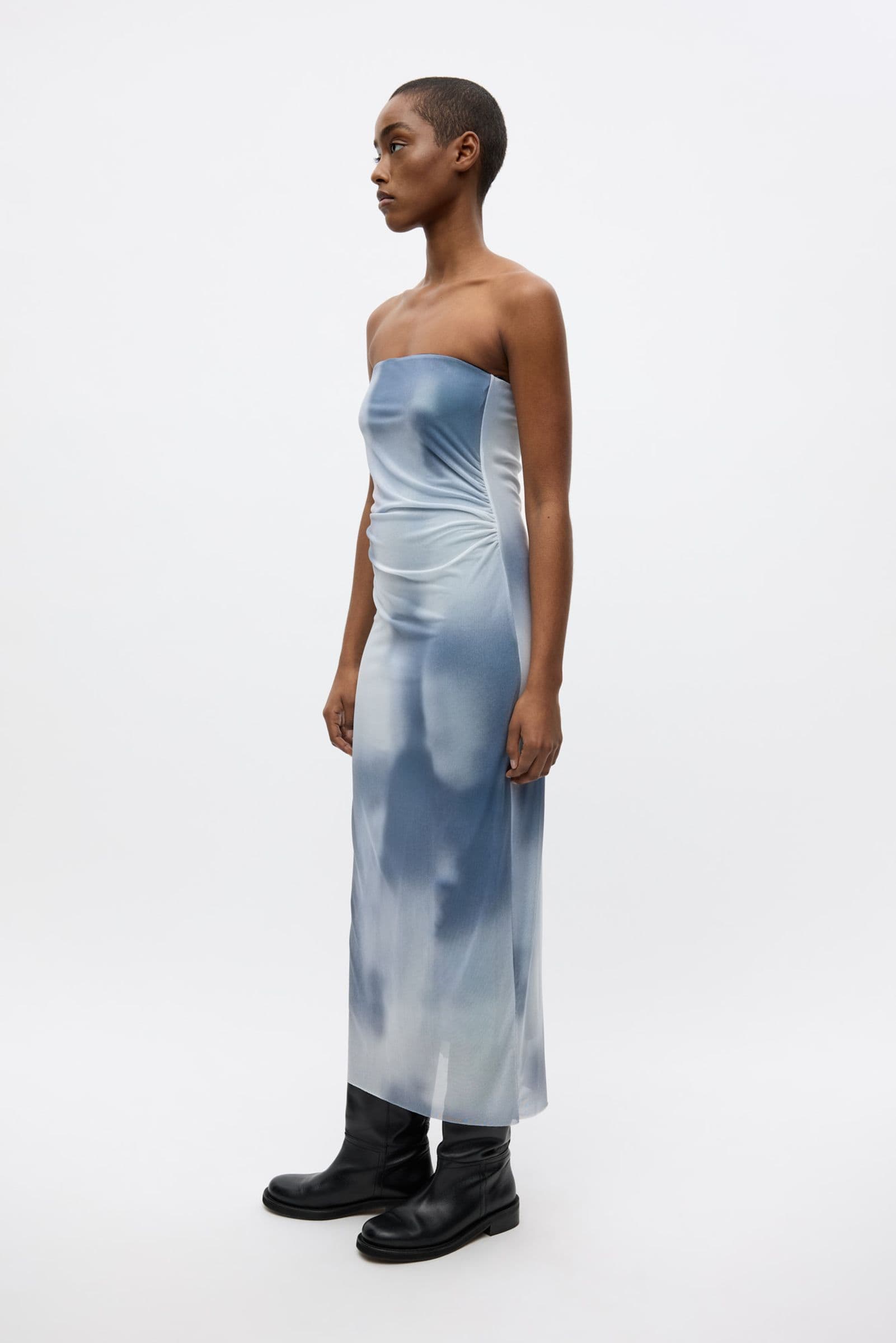 ENWILMA TUBE DRESS AOP 7042 DUSTY FOG