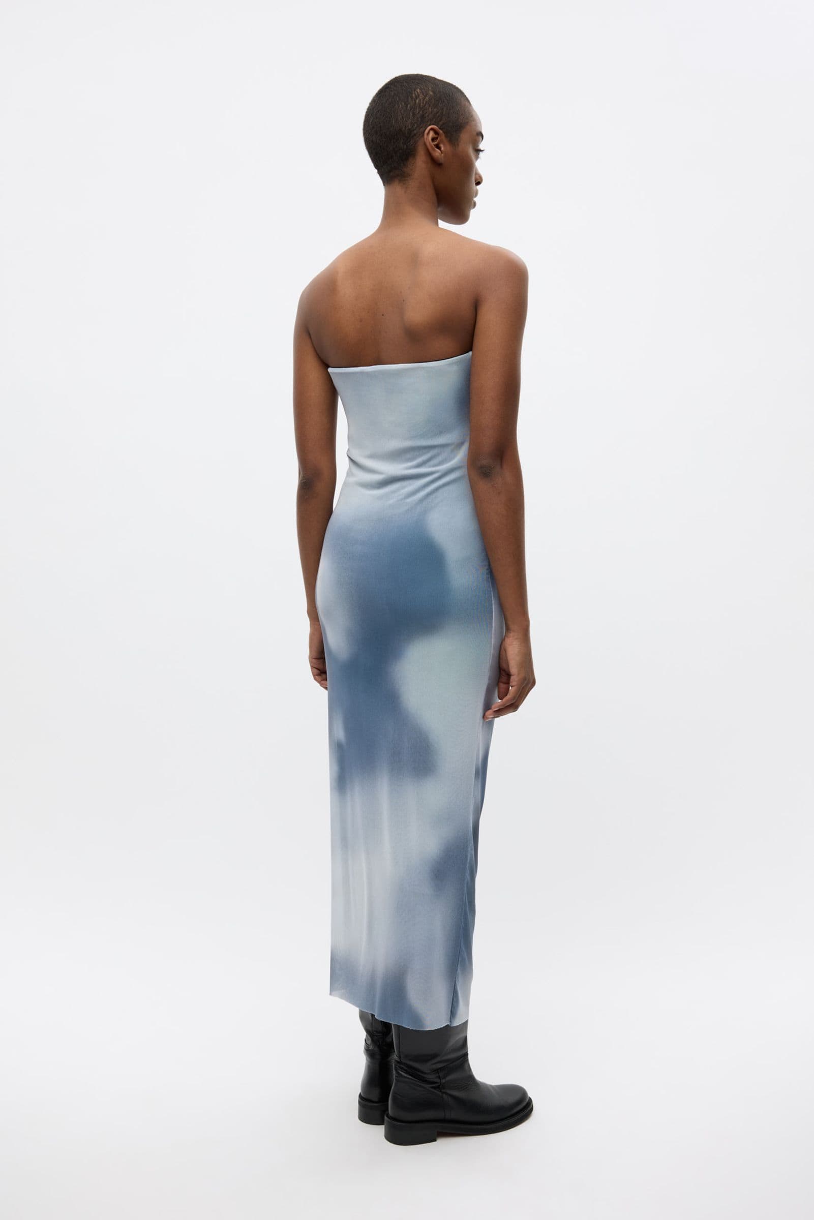 ENWILMA TUBE DRESS AOP 7042 DUSTY FOG