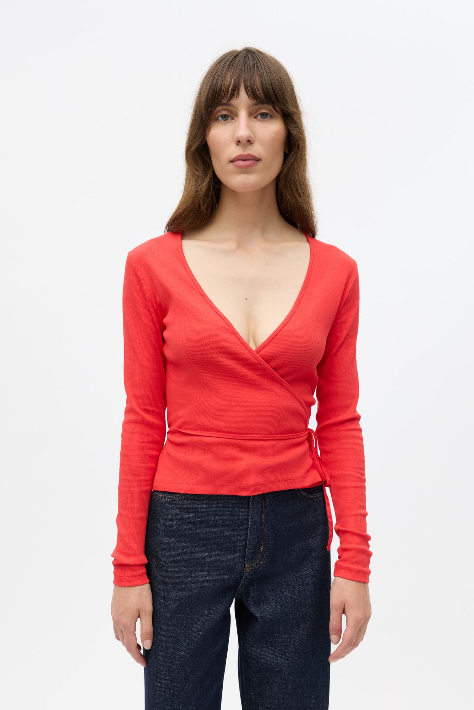 ENALLY LS V-N TEE 5314 HIGH RISK RED