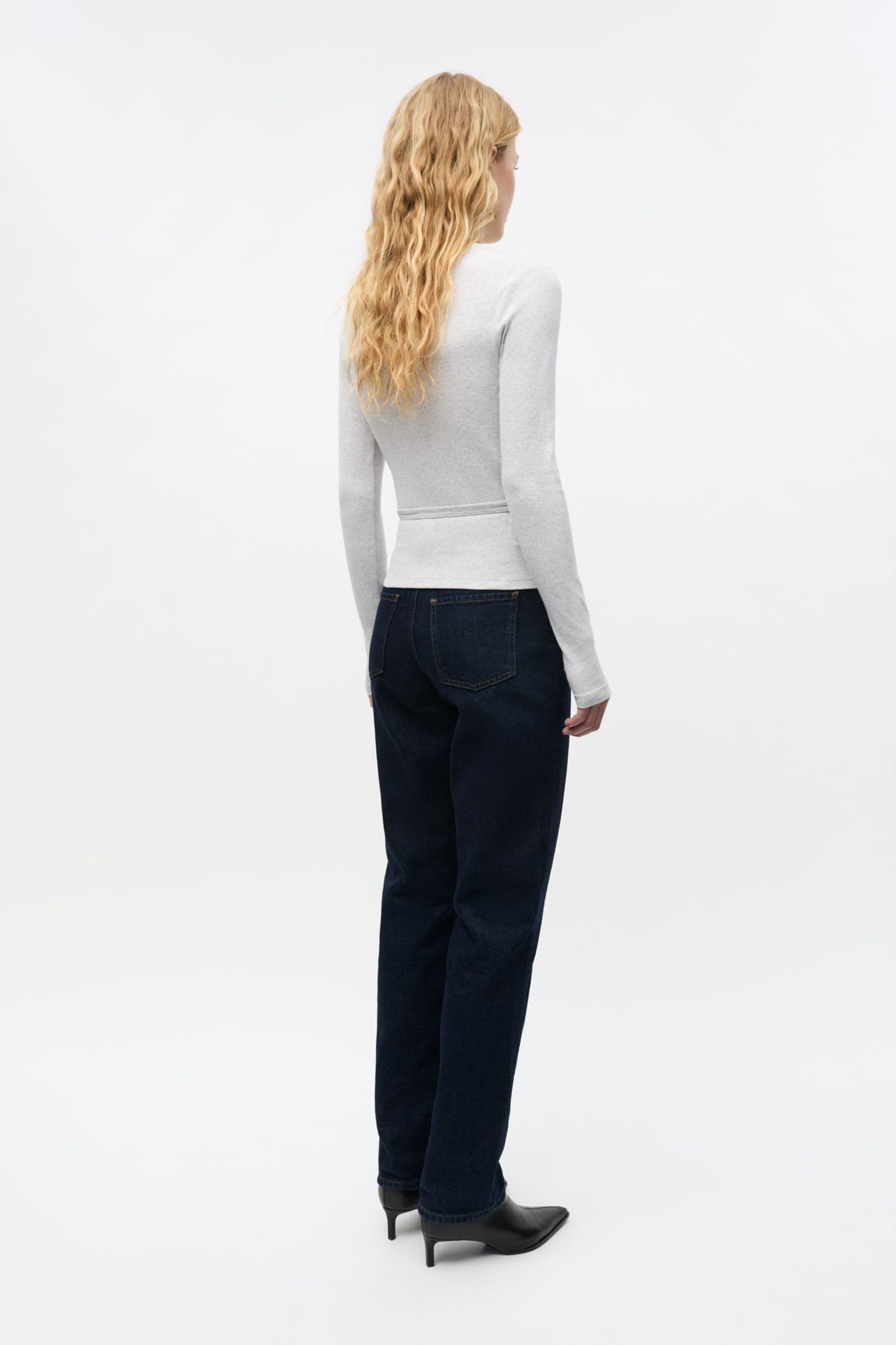 ENALLY LS V-N TEE 5314 Light Grey Mel (ALLY)