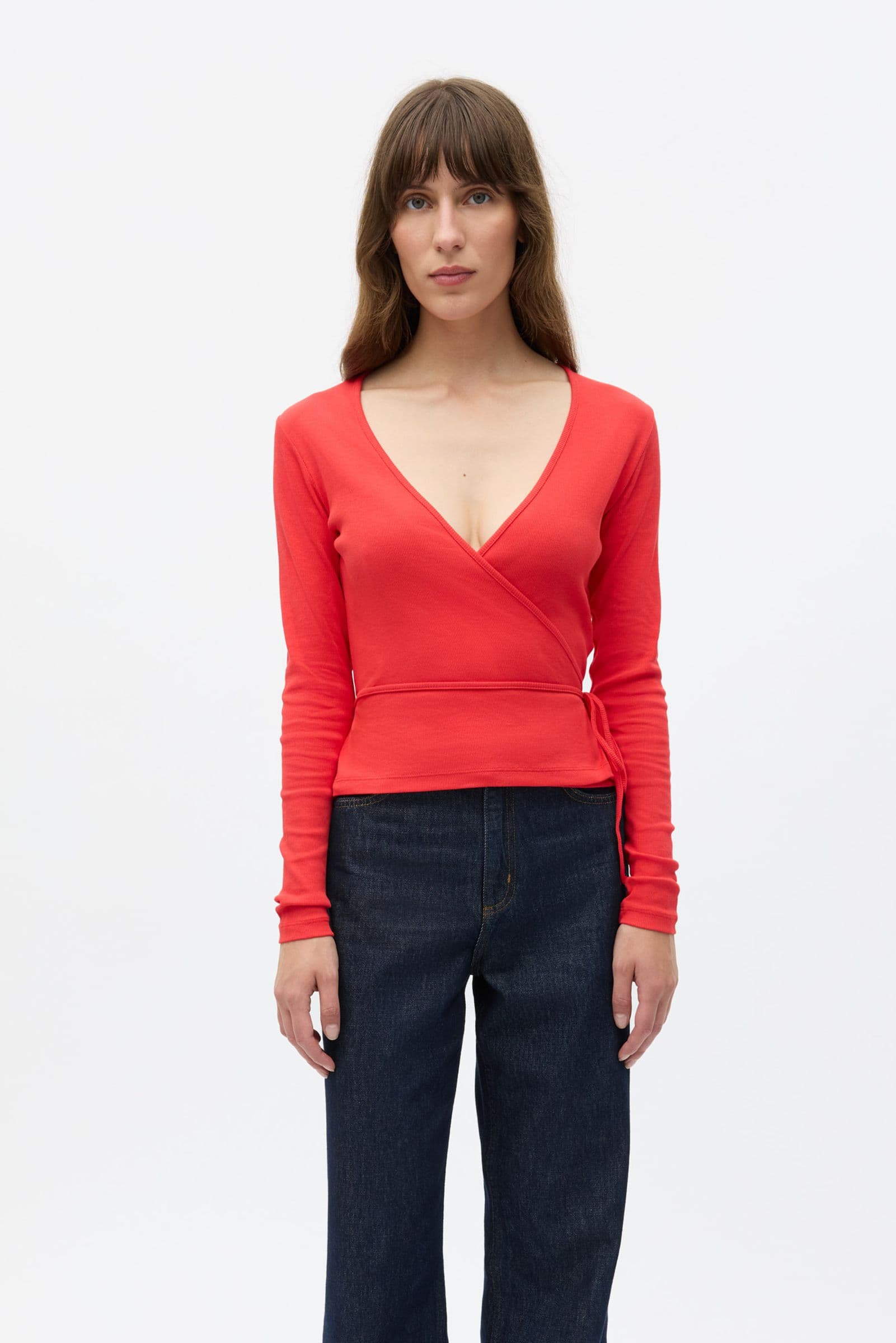 ENALLY LS V-N TEE 5314 HIGH RISK RED