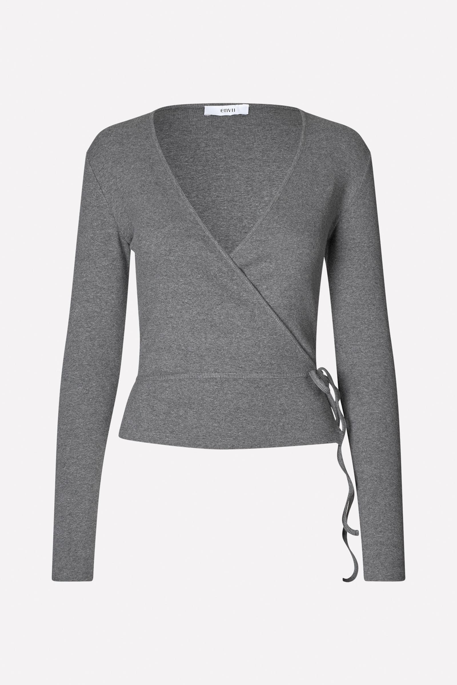 ENALLY LS V-N TEE 5314 Dark Grey Mel (ALLY)