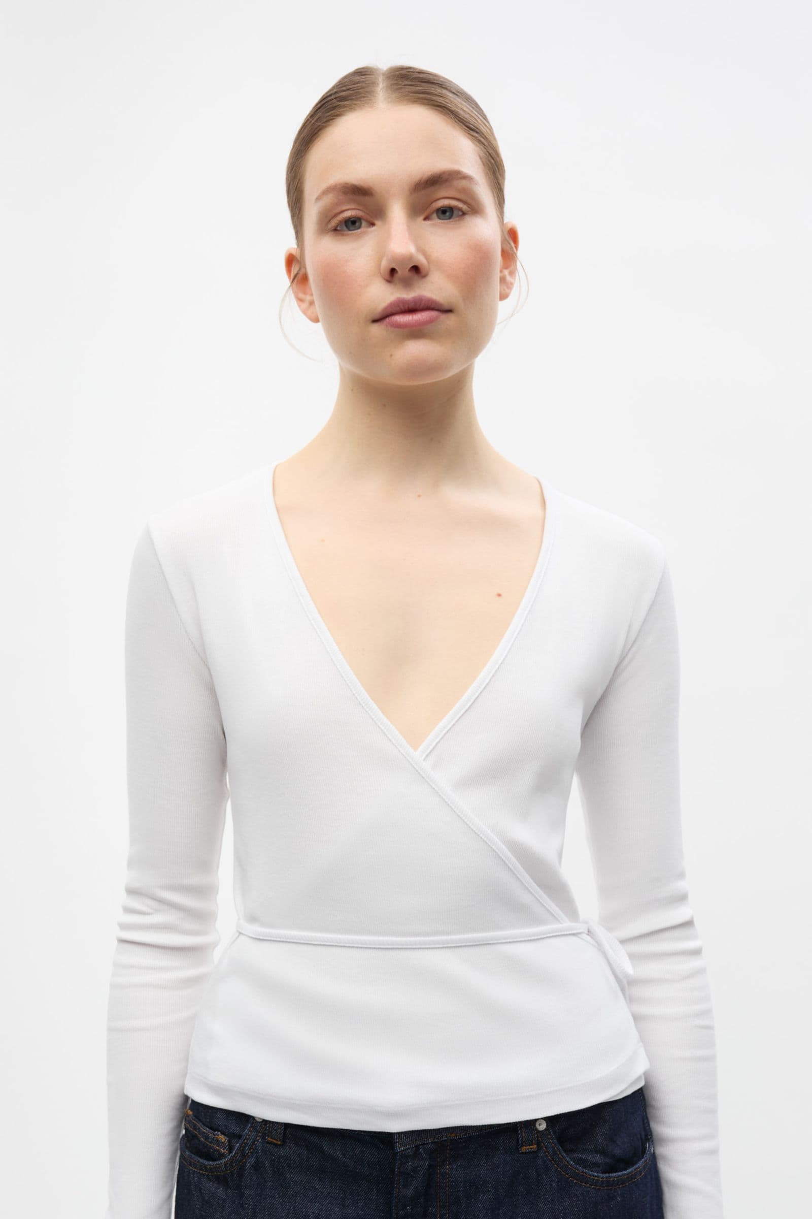 ENALLY LS V-N TEE 5314 Bright White