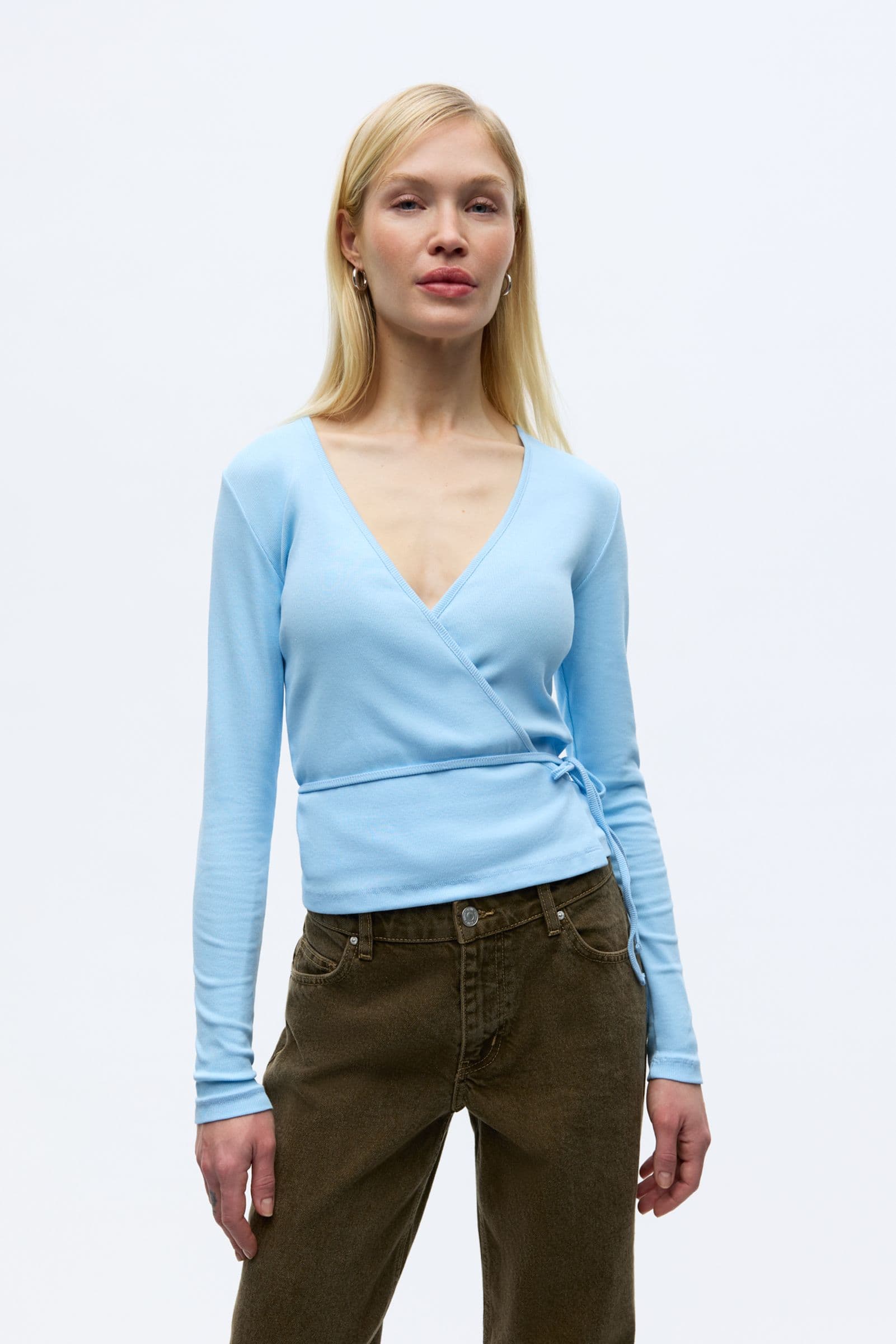 ENALLY LS V-N TEE 5314 Cool Blue