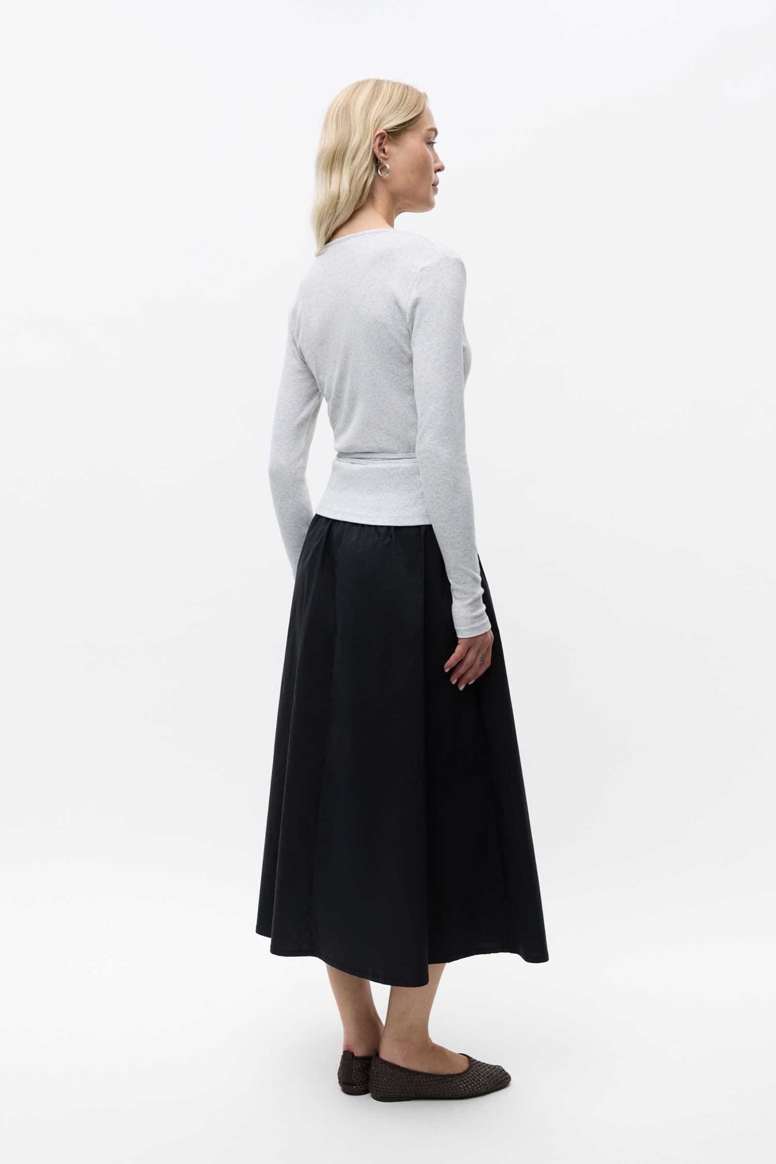 ENALLY LS V-N TEE 5314 Light Grey Mel (ALLY)