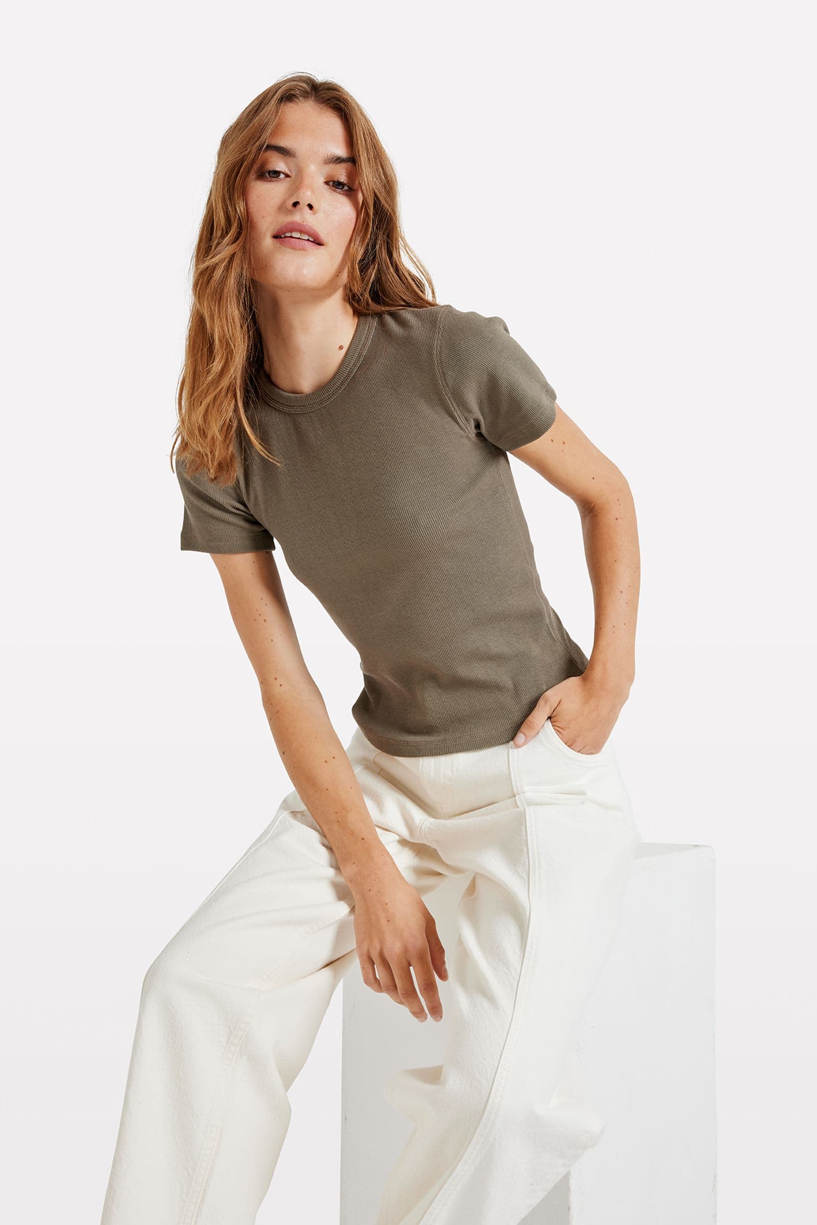 ENALLY SS CROP TEE 5314 Bungee Cord