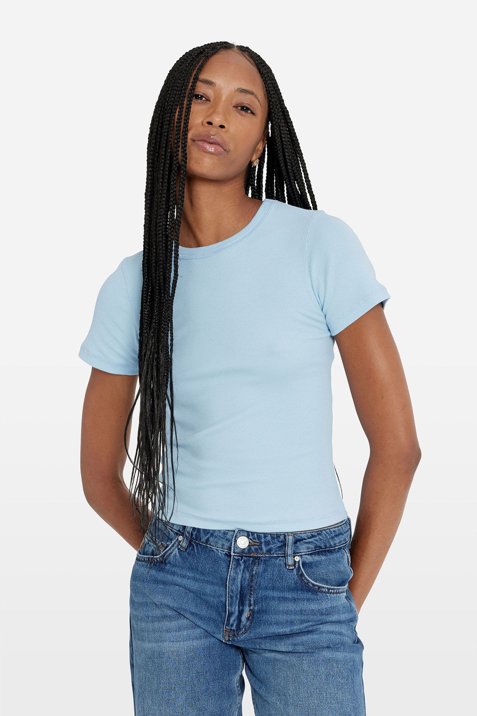 ENALLY SS CROP TEE 5314 Clear Sky