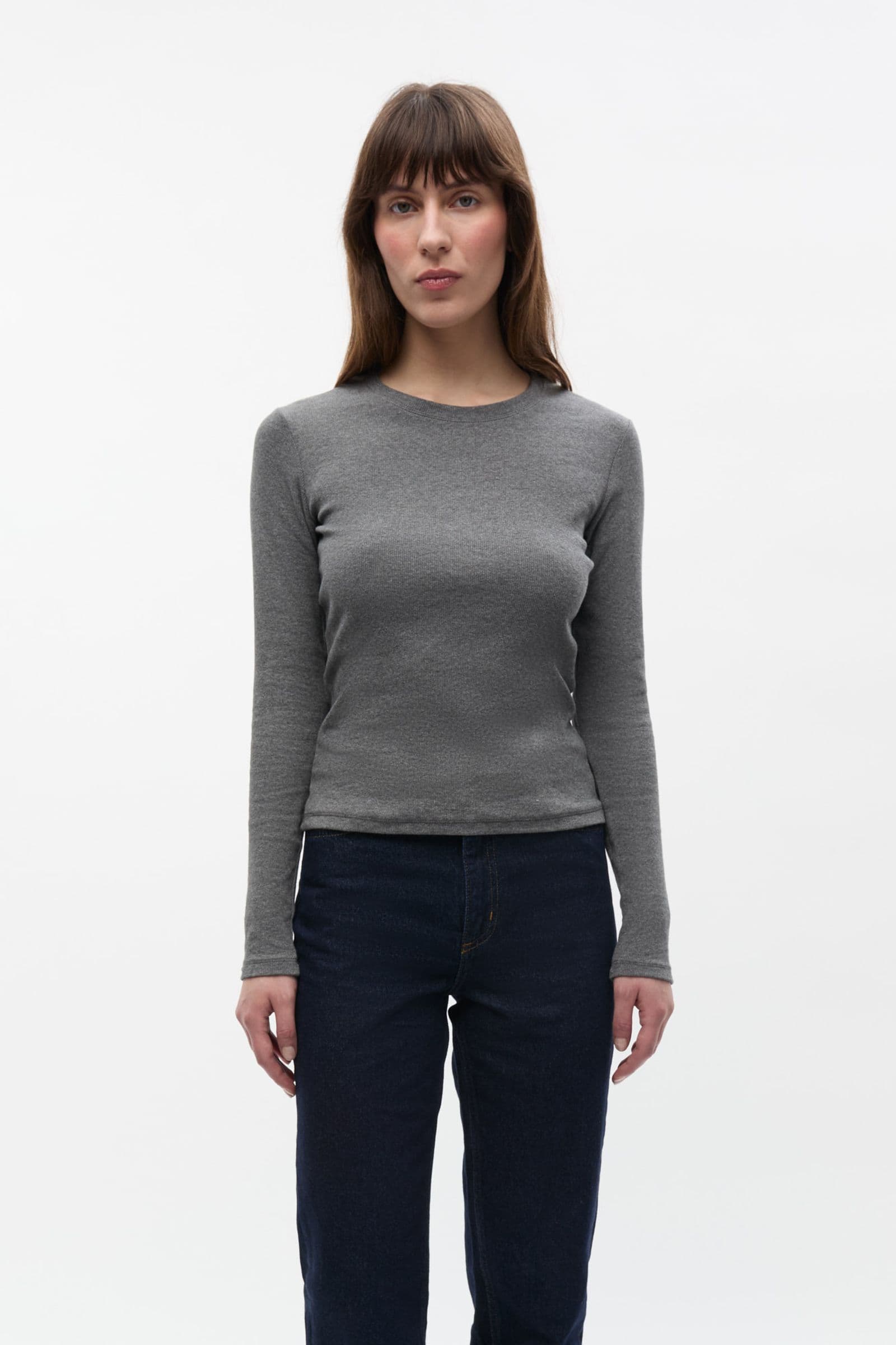 ENALLY LS O-N TEE 5314 Dark grey mel (ALLY)