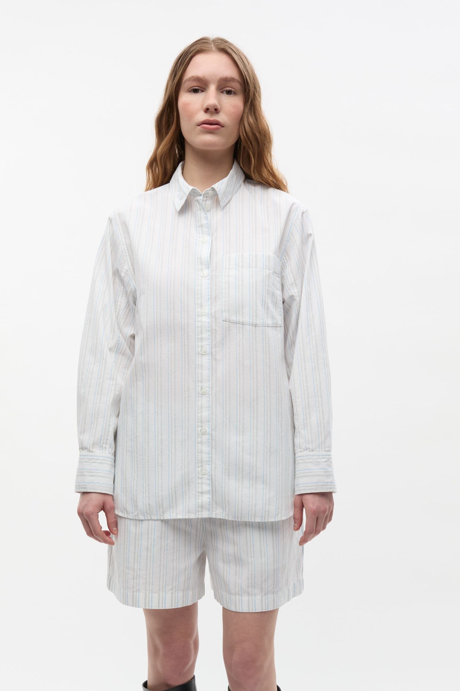 ENWEBSTER LS SHIRT ST 7119 Brindle - Blue Stripe
