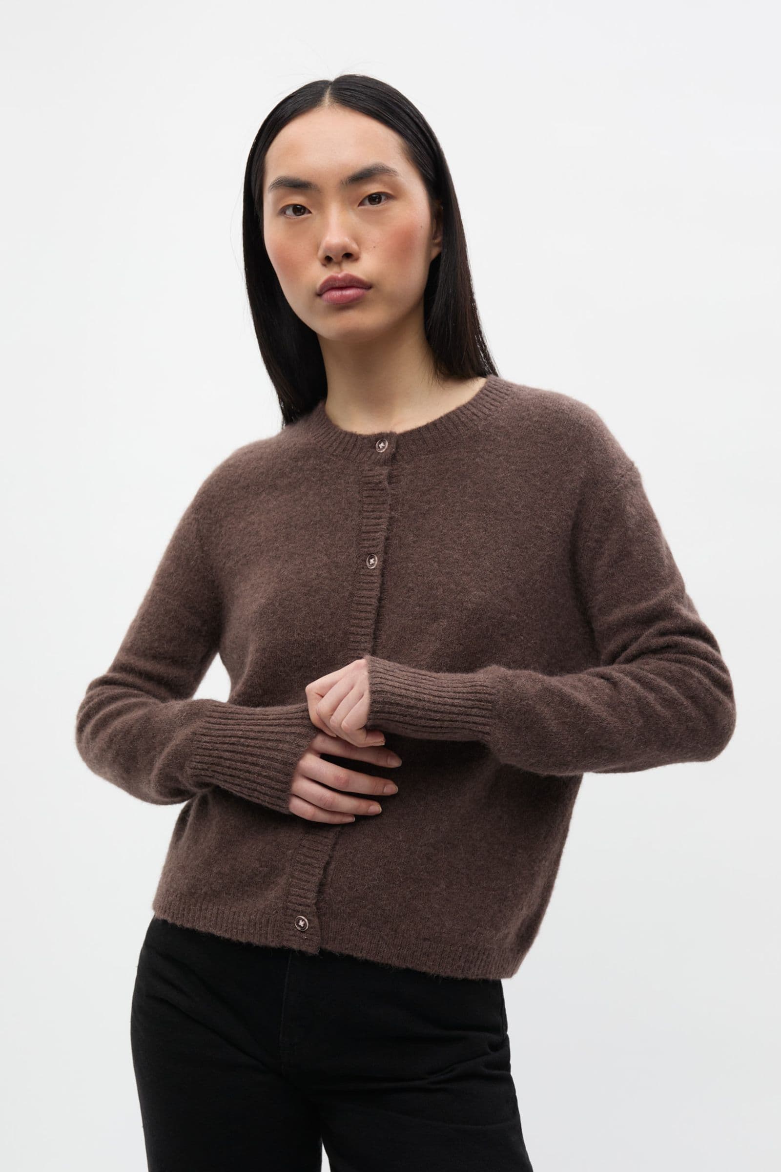 ENADA LS CARDIGAN 7216 Chocolate Mel