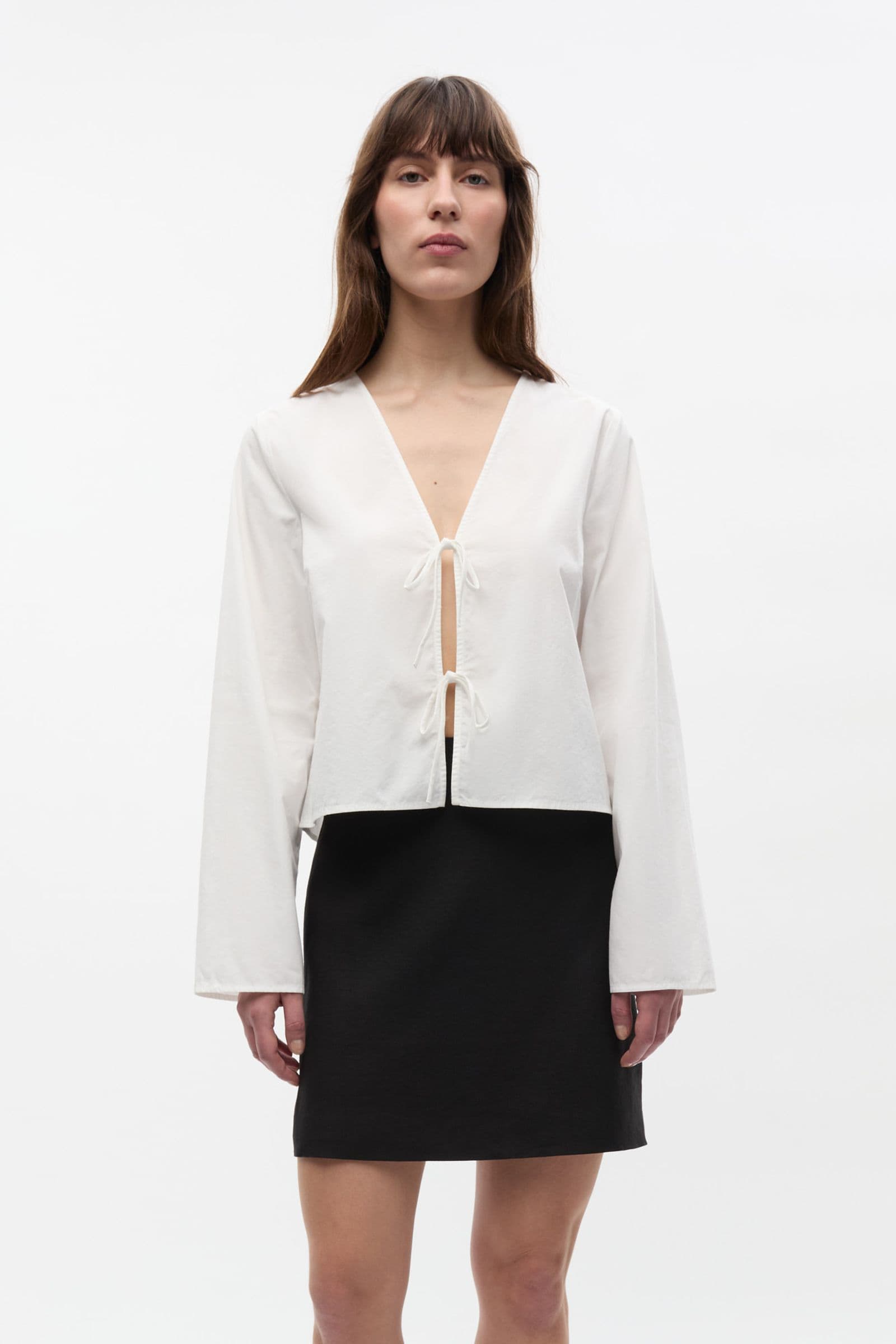 ENCAROLA LS TIE SHIRT 7119 Bright White