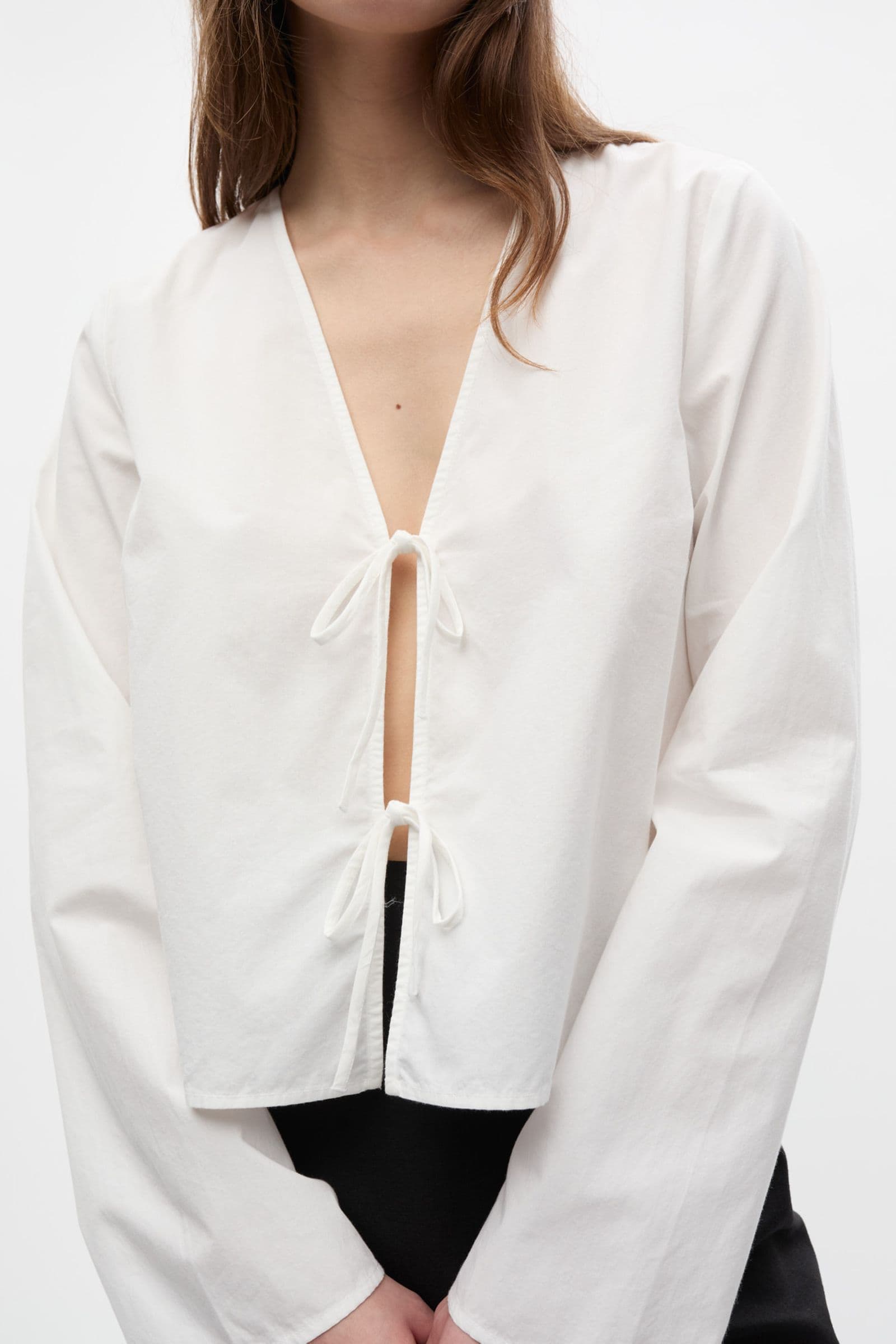 ENCAROLA LS TIE SHIRT 7119 Bright White