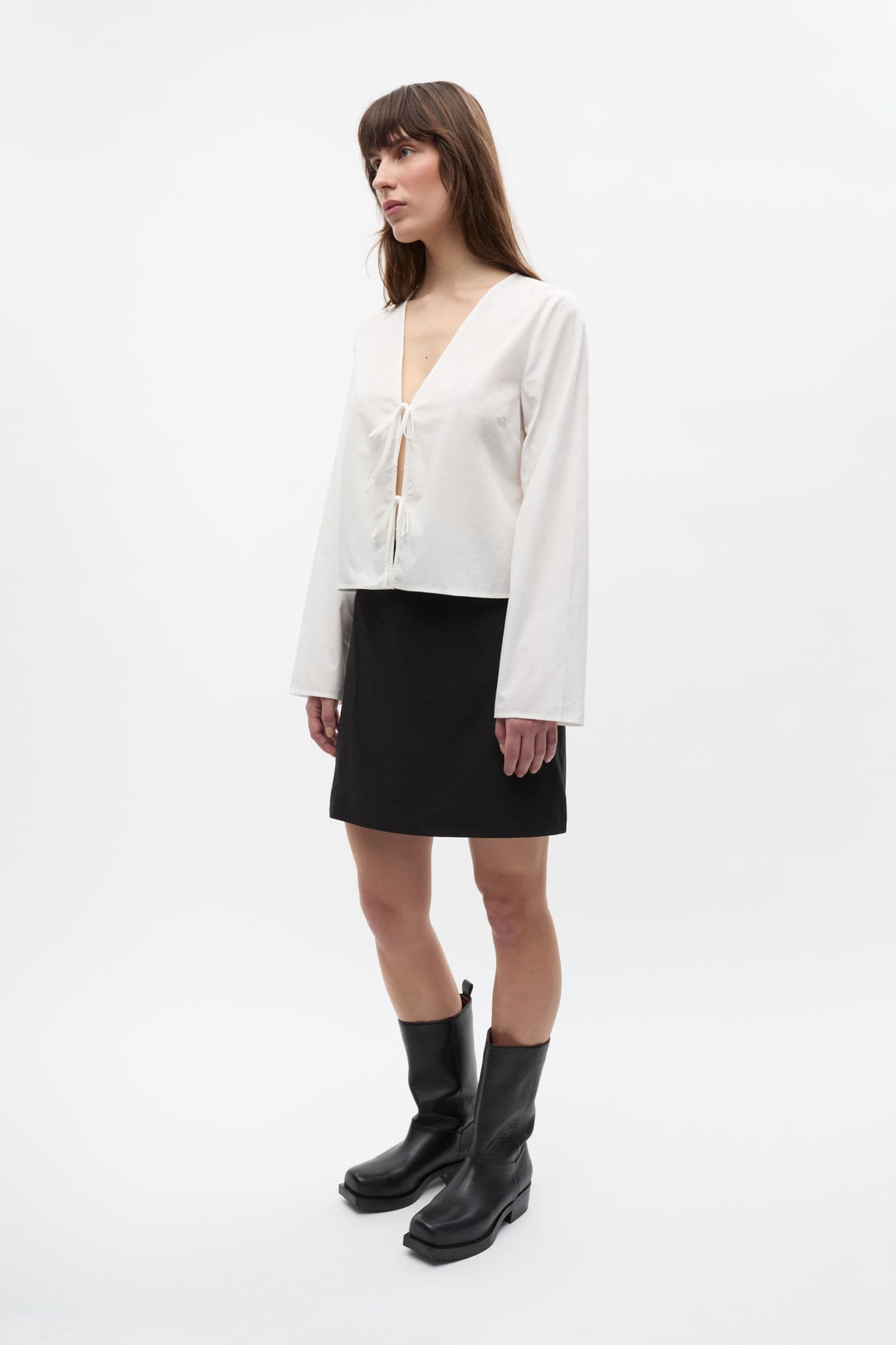 ENCAROLA LS TIE SHIRT 7119 Bright White