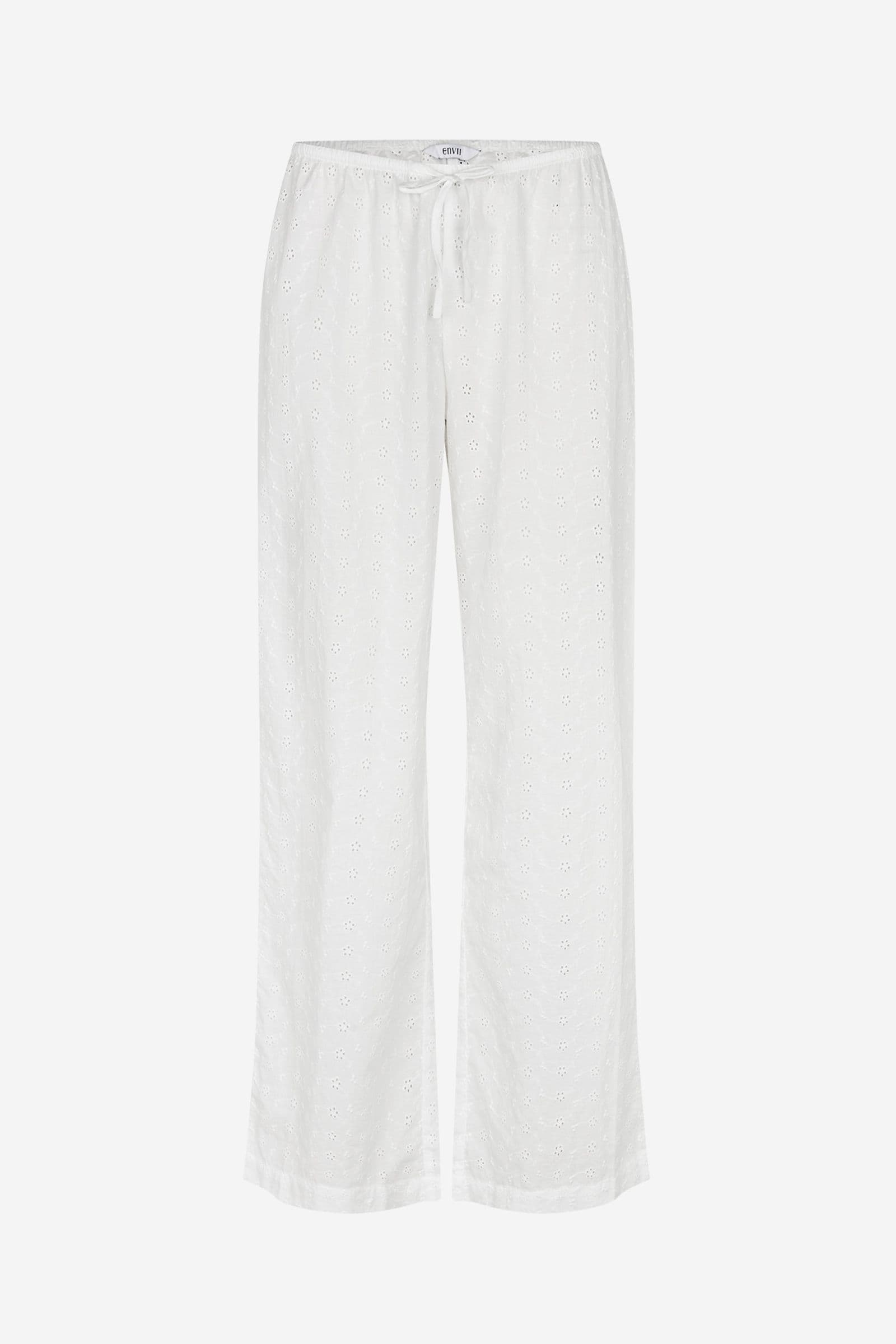 ENELISA PANTS EMB 7243 Bright White EMB