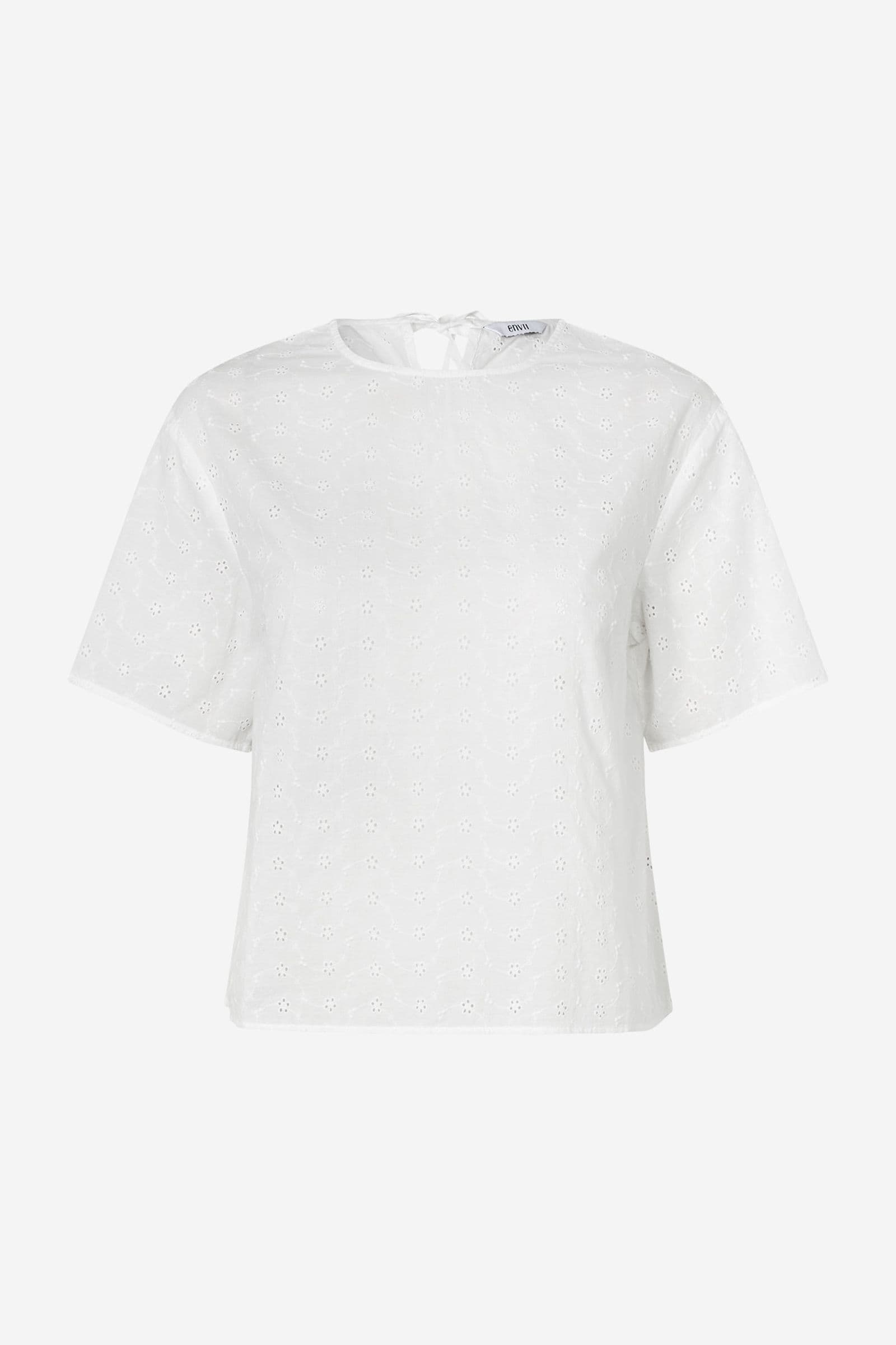 ENELISA SS SHIRT EMB 7243 Bright White EMB