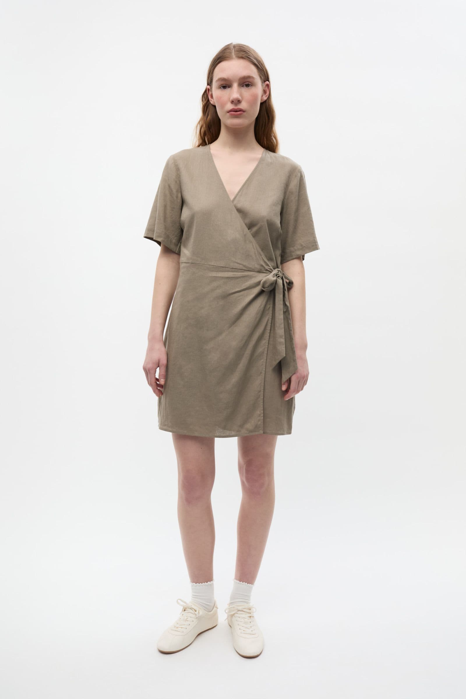 ENMARTINA SS WRAP DRESS 7244 Brindle