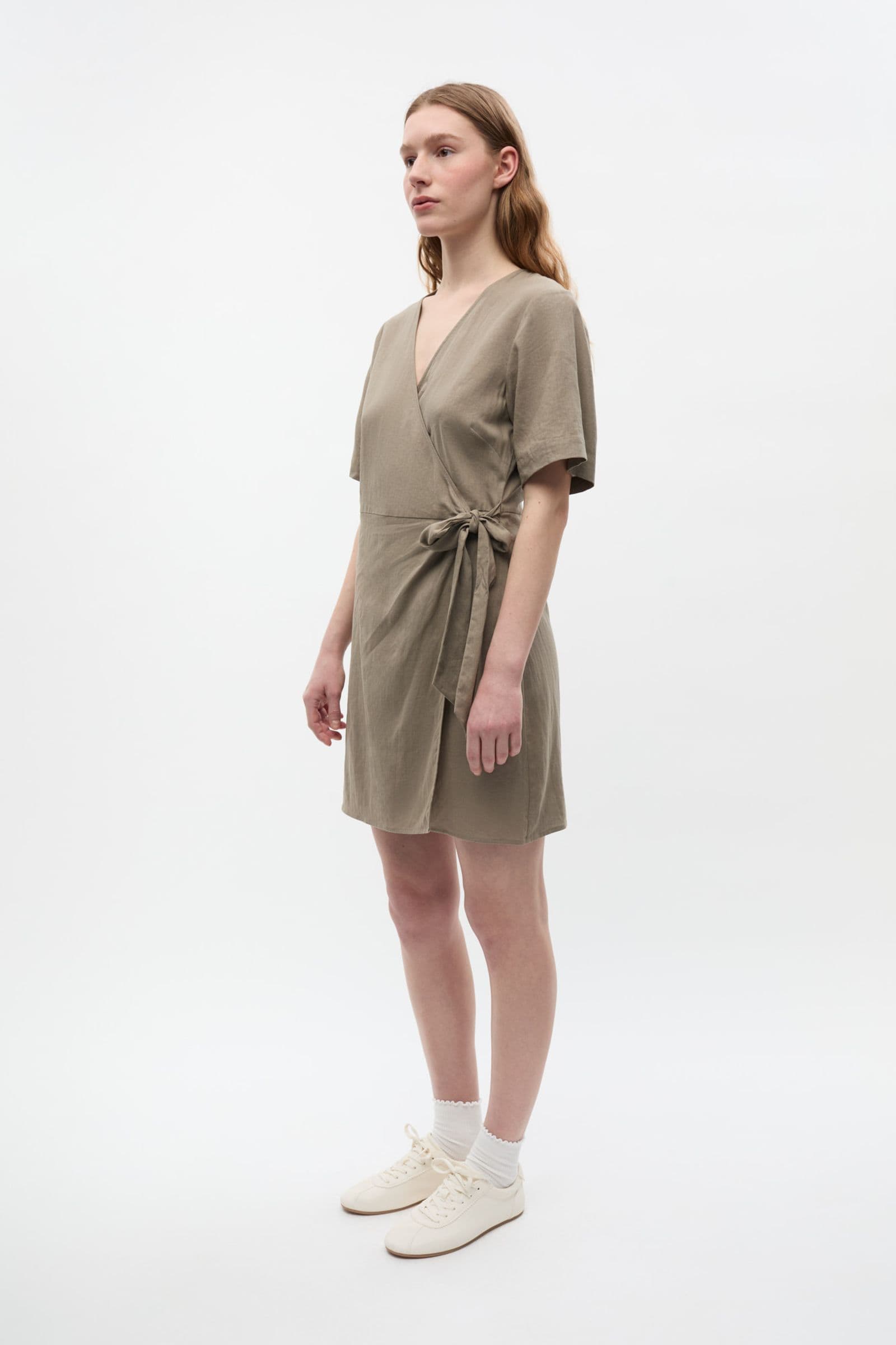 ENMARTINA SS WRAP DRESS 7244 Brindle