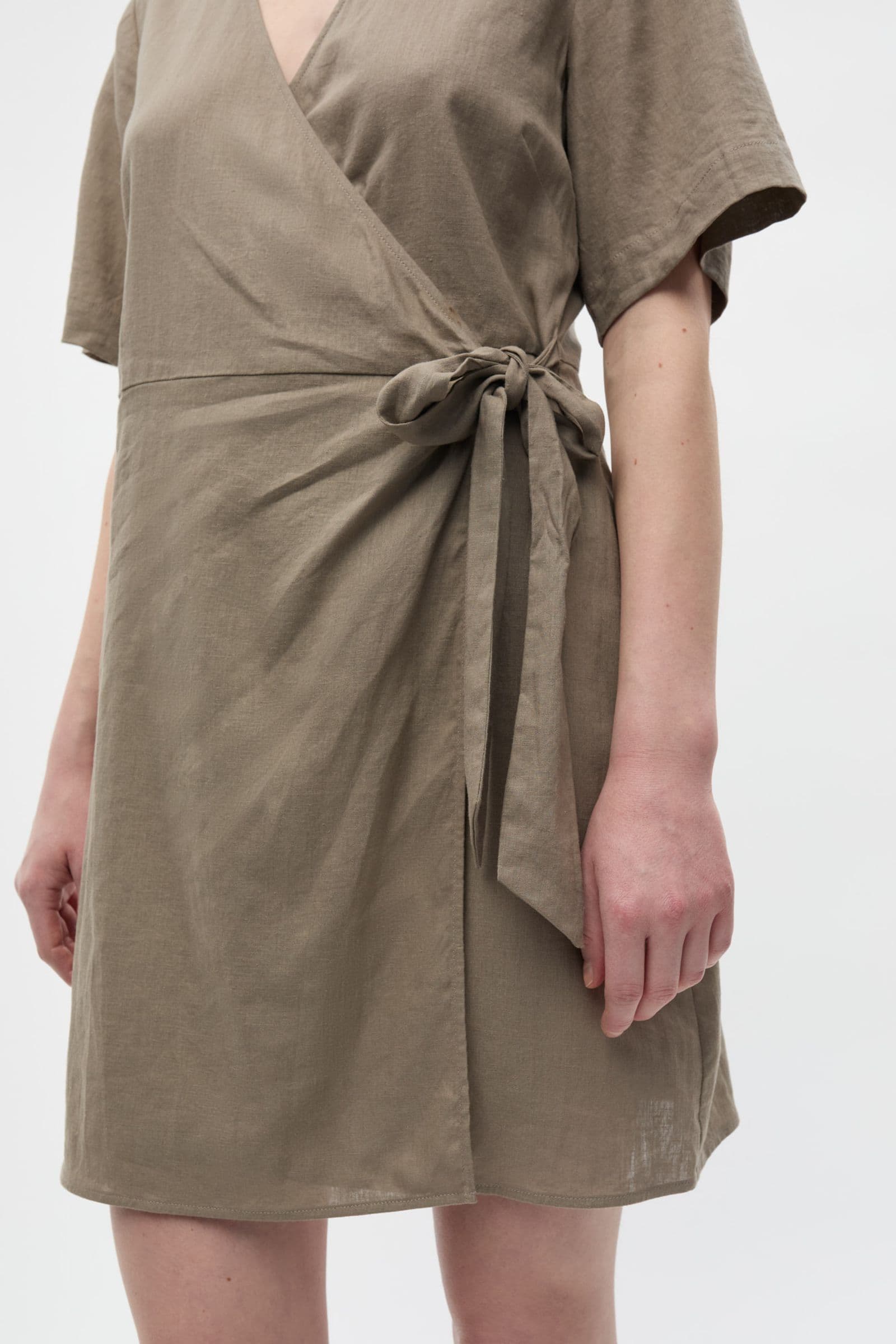 ENMARTINA SS WRAP DRESS 7244 Brindle