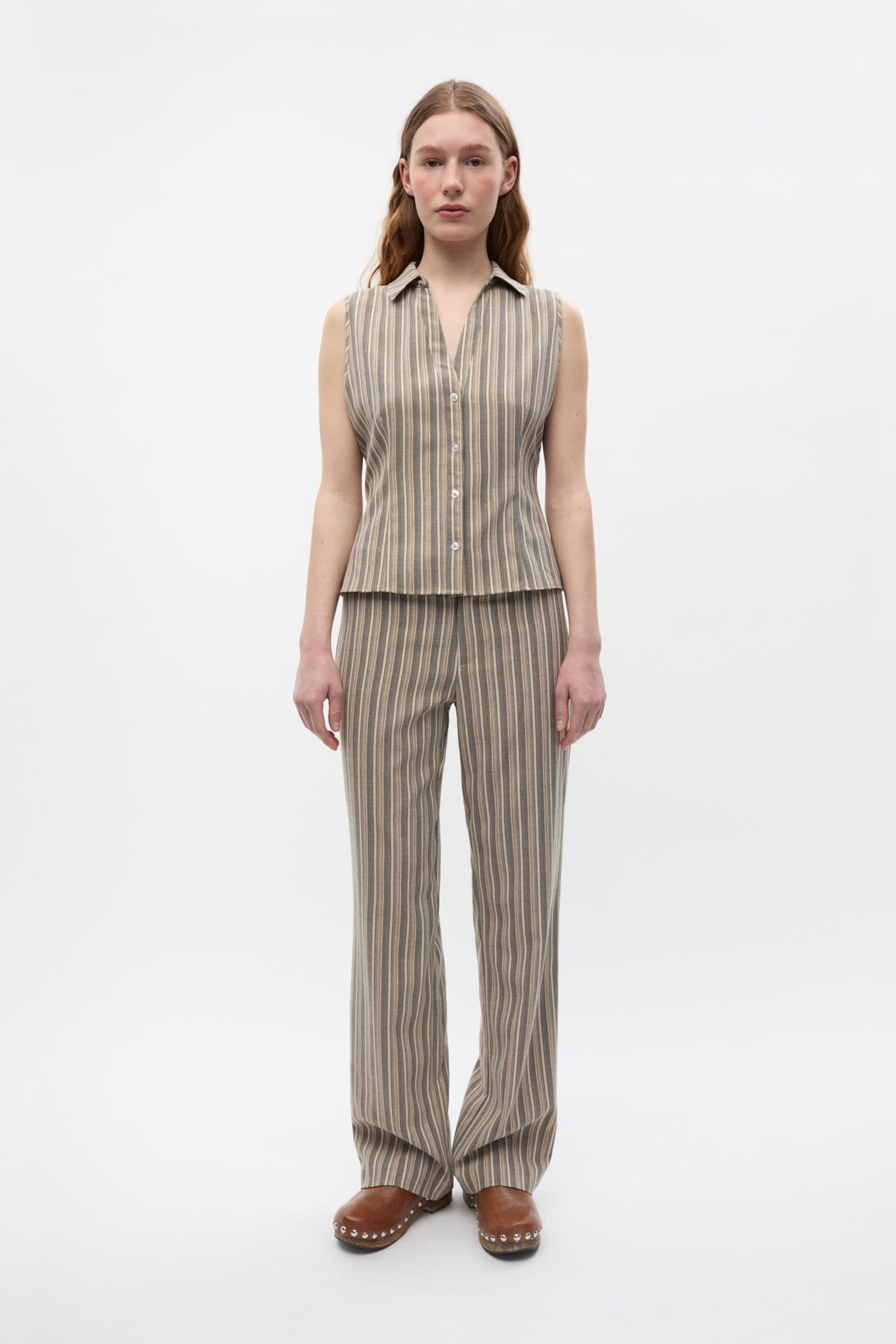 ENHELLA STRAIGHT PANTS 7245 French Illusion Stripe
