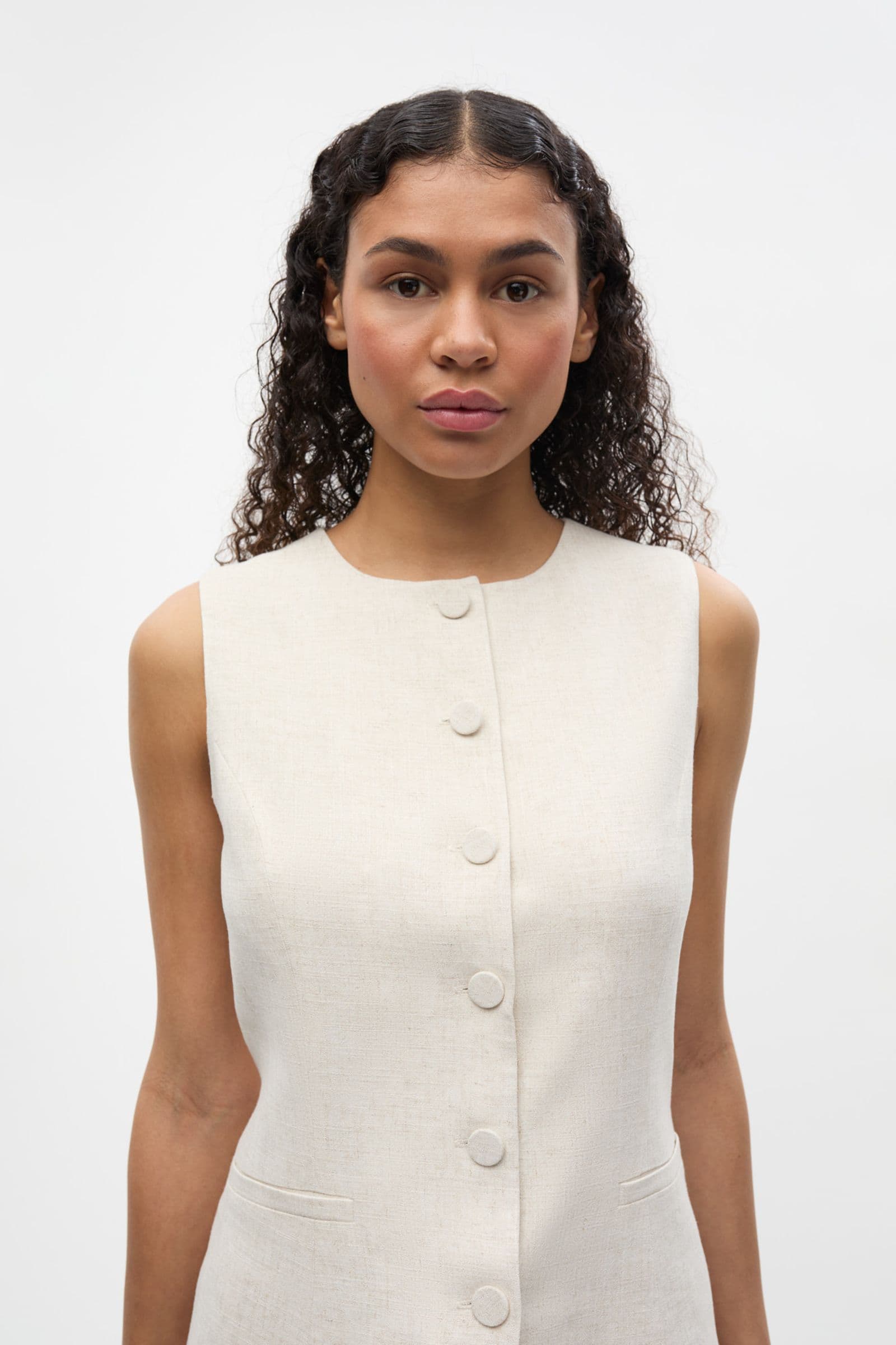 ENDORE O-N LONG VEST 7247 Light Sand Mel