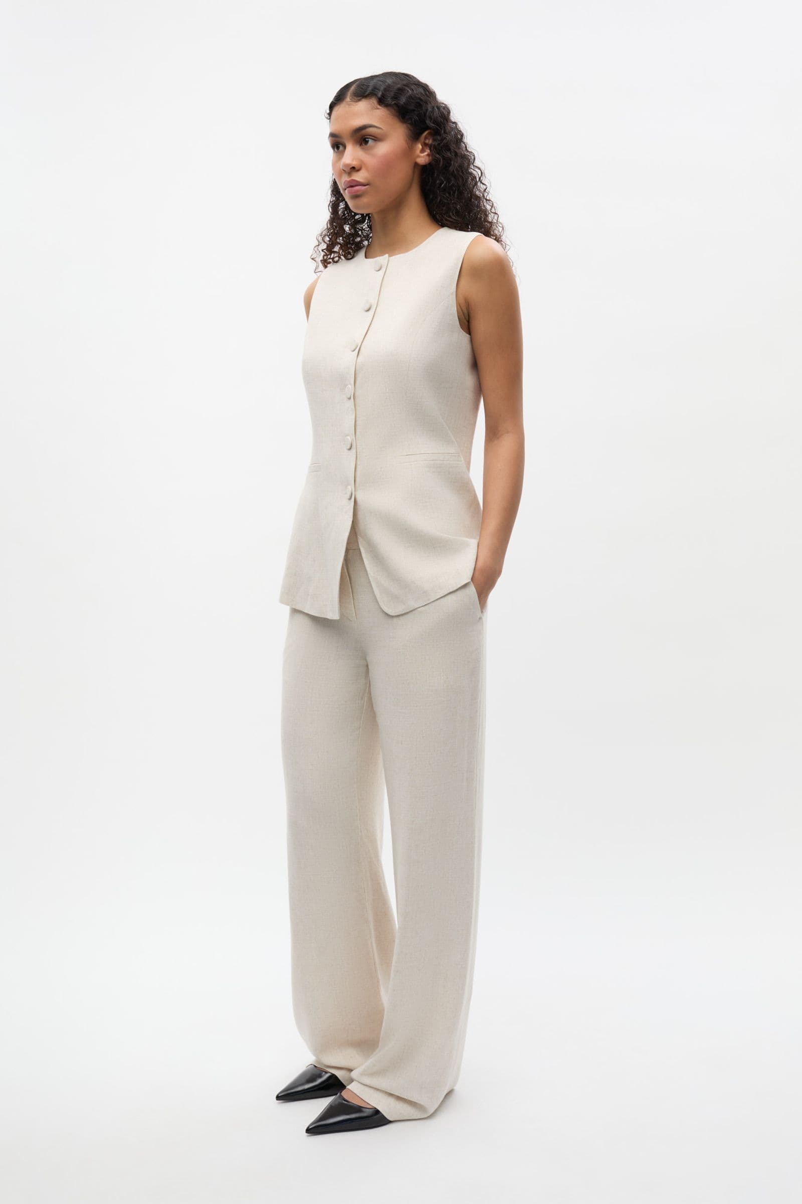 ENDORE O-N LONG VEST 7247 Light Sand Mel