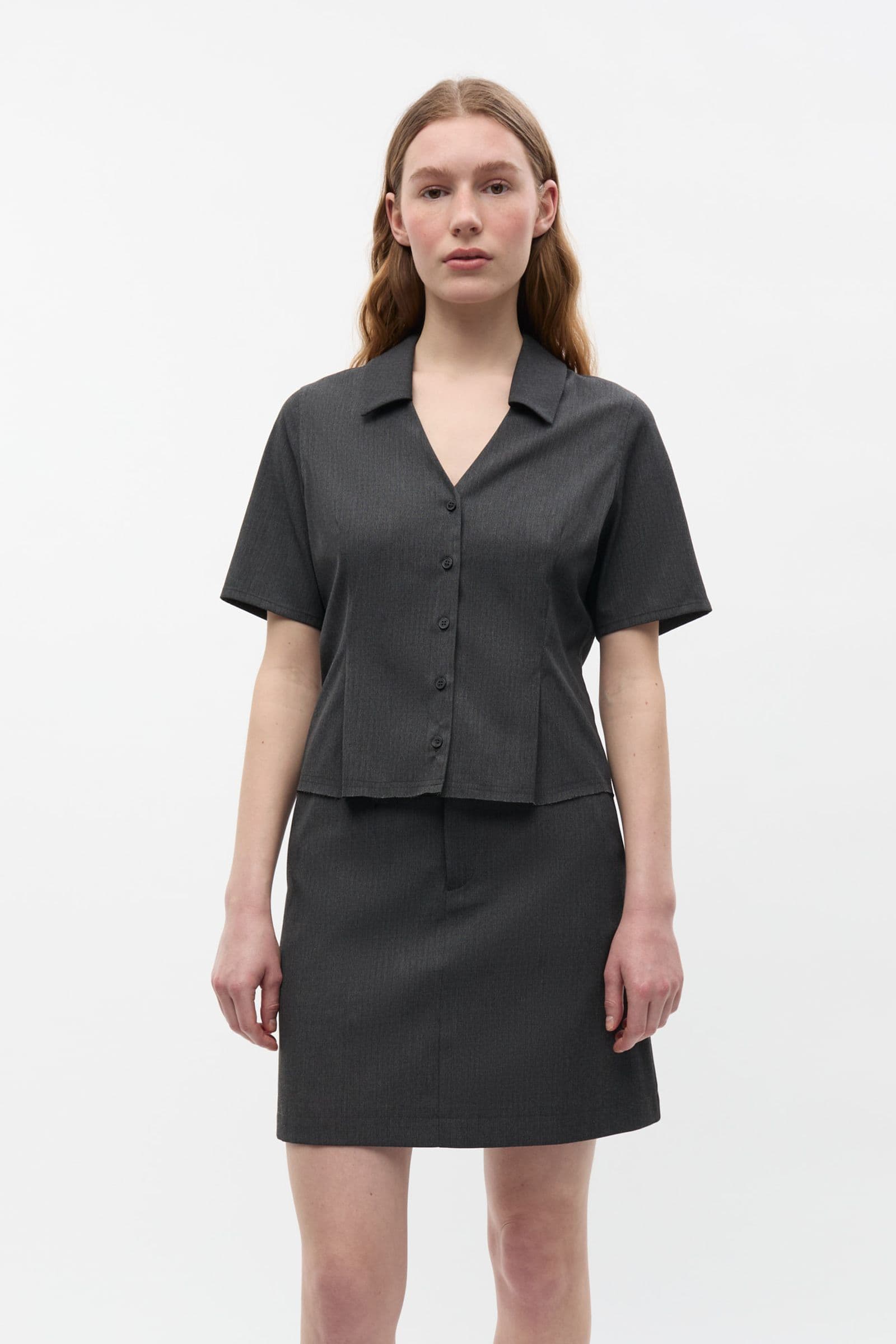 ENALESSIA SS SHIRT 7248 Dark Grey Mel