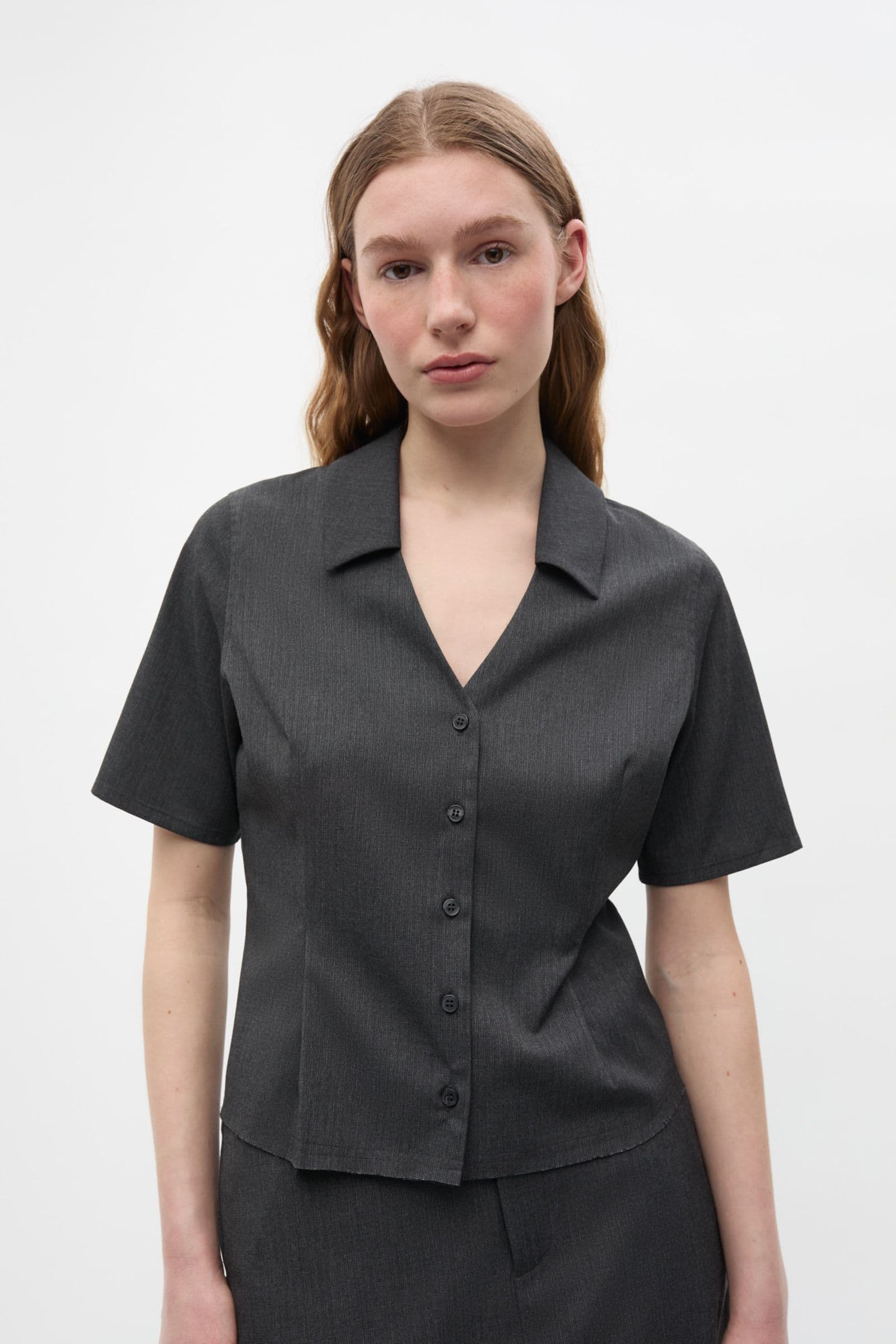 ENALESSIA SS SHIRT 7248 Dark Grey Mel