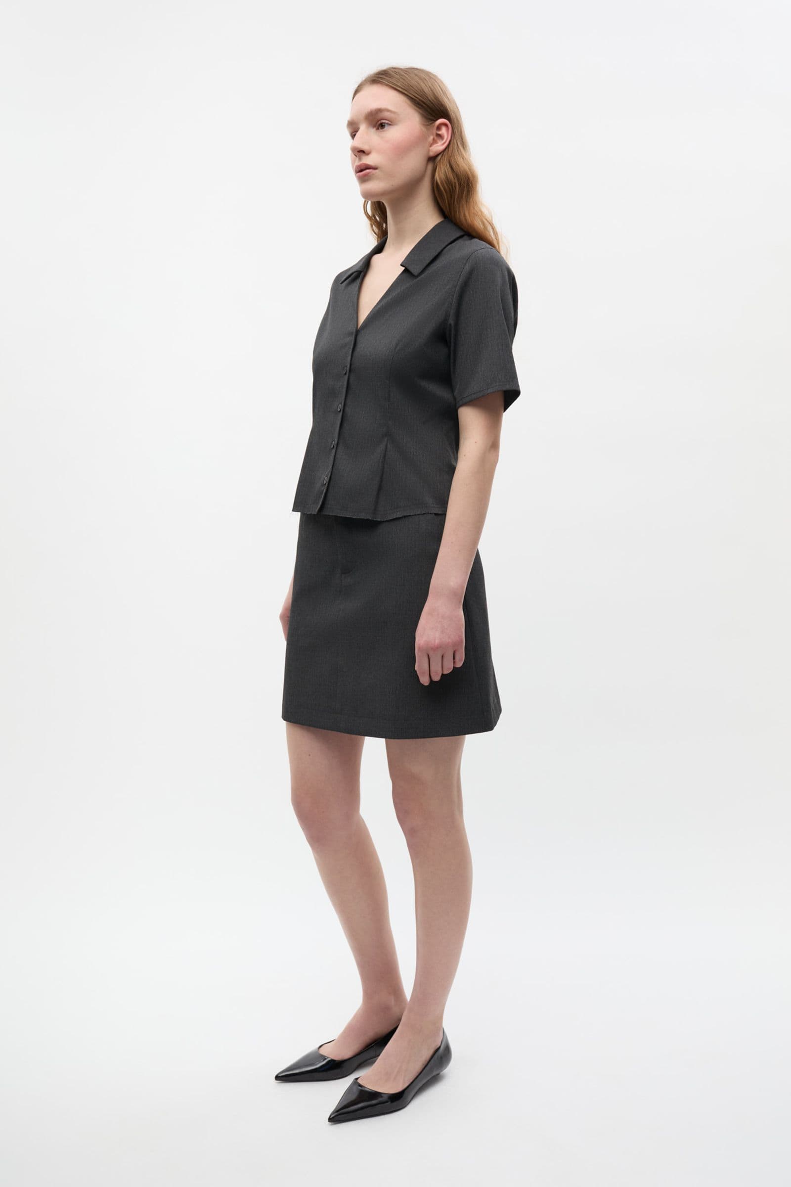 ENALESSIA SS SHIRT 7248 Dark Grey Mel