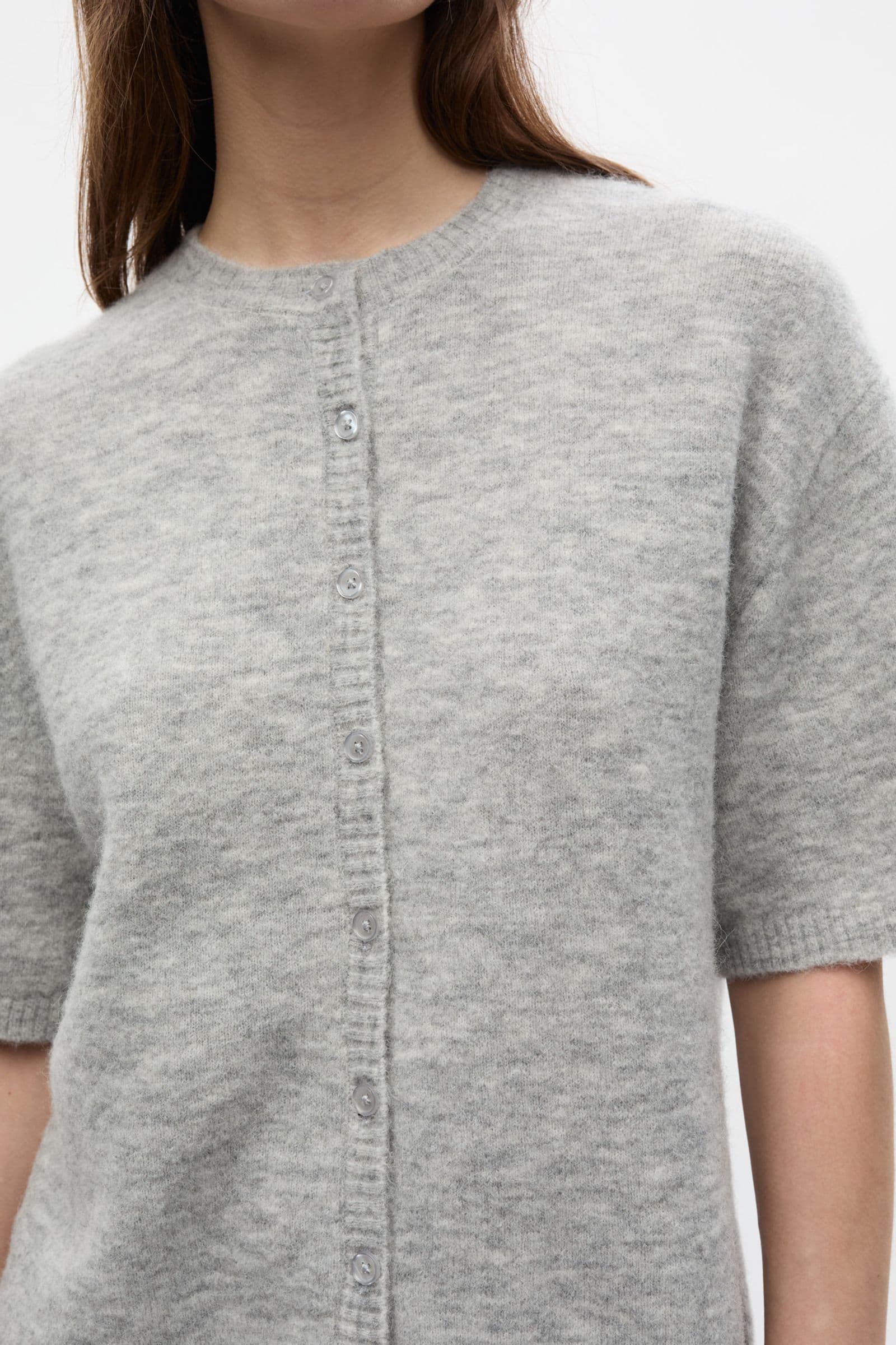 ENADA SS CARDIGAN 7216 Light grey mel